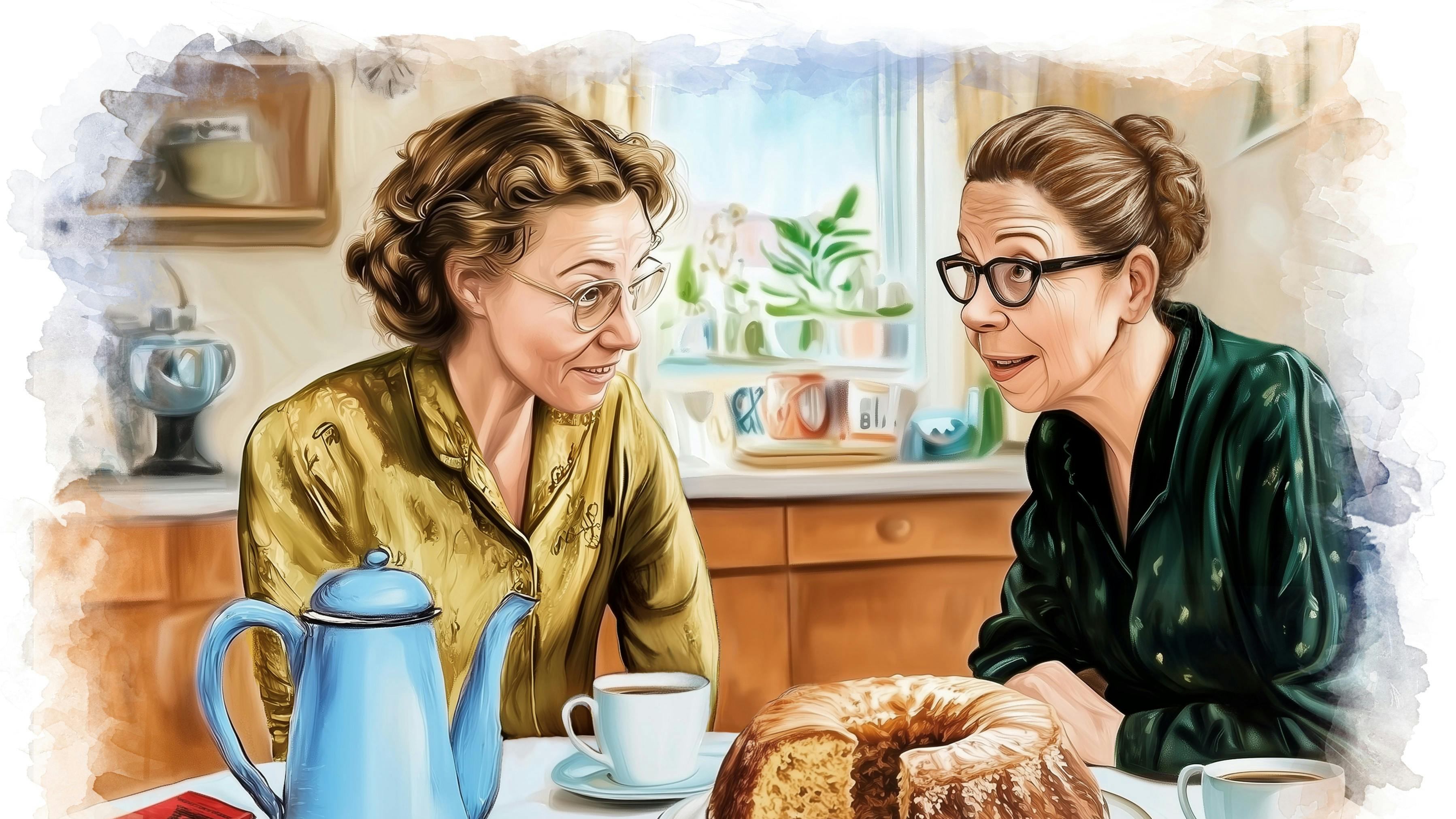 Kvinder drikker kaffe sammen