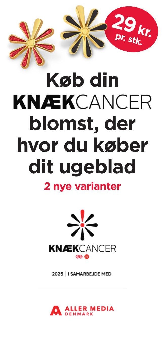 Reklame for Knæk Cancer-blomsten