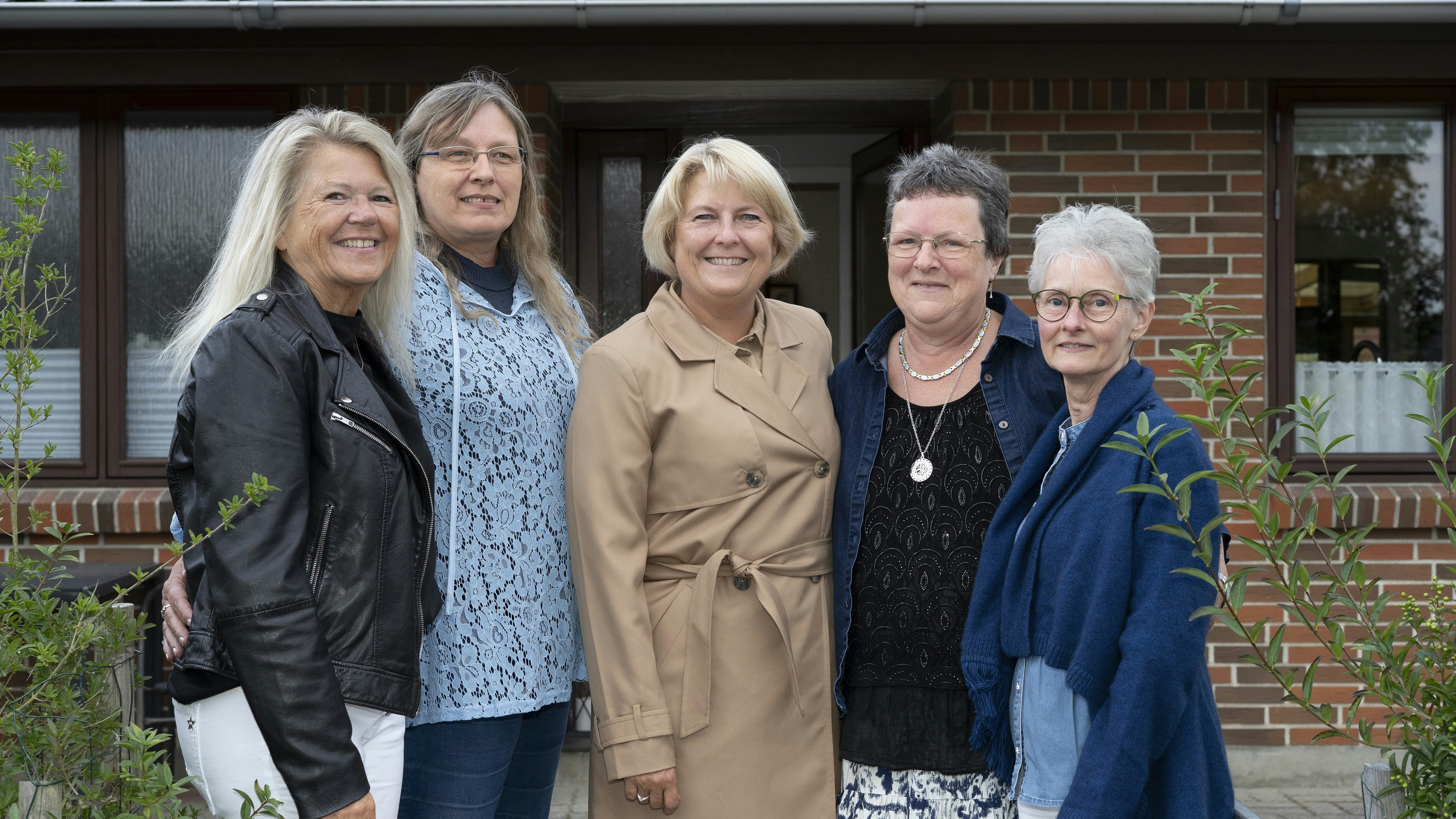Fra venstre: Inger Friis Jakobsen, Heidi Maibritt Trampedach Larsen, Gitte Birk Jørgensen, Kirsten Willumsen og Lene Nielsen.