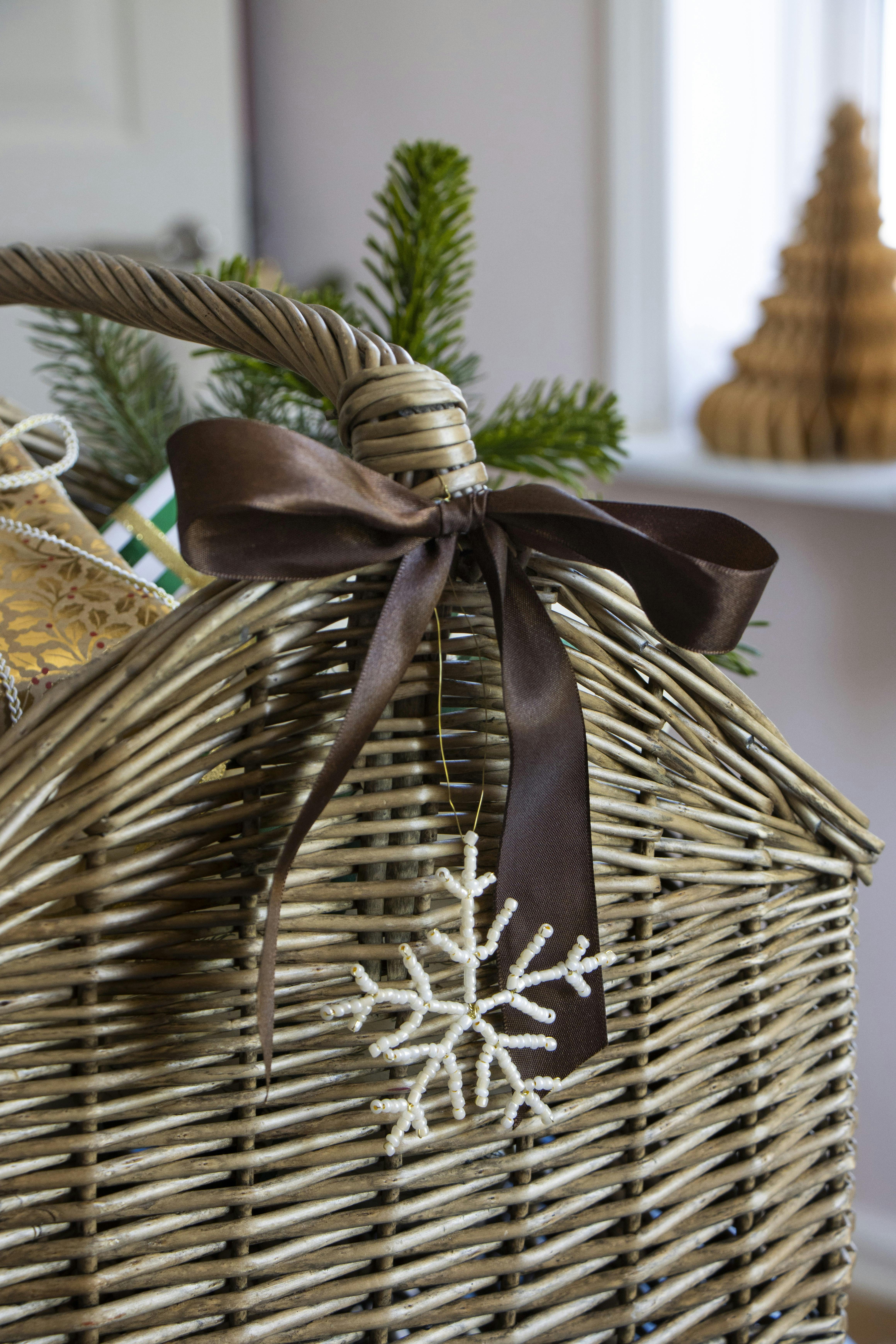 Snefnug lavet af hvide perler