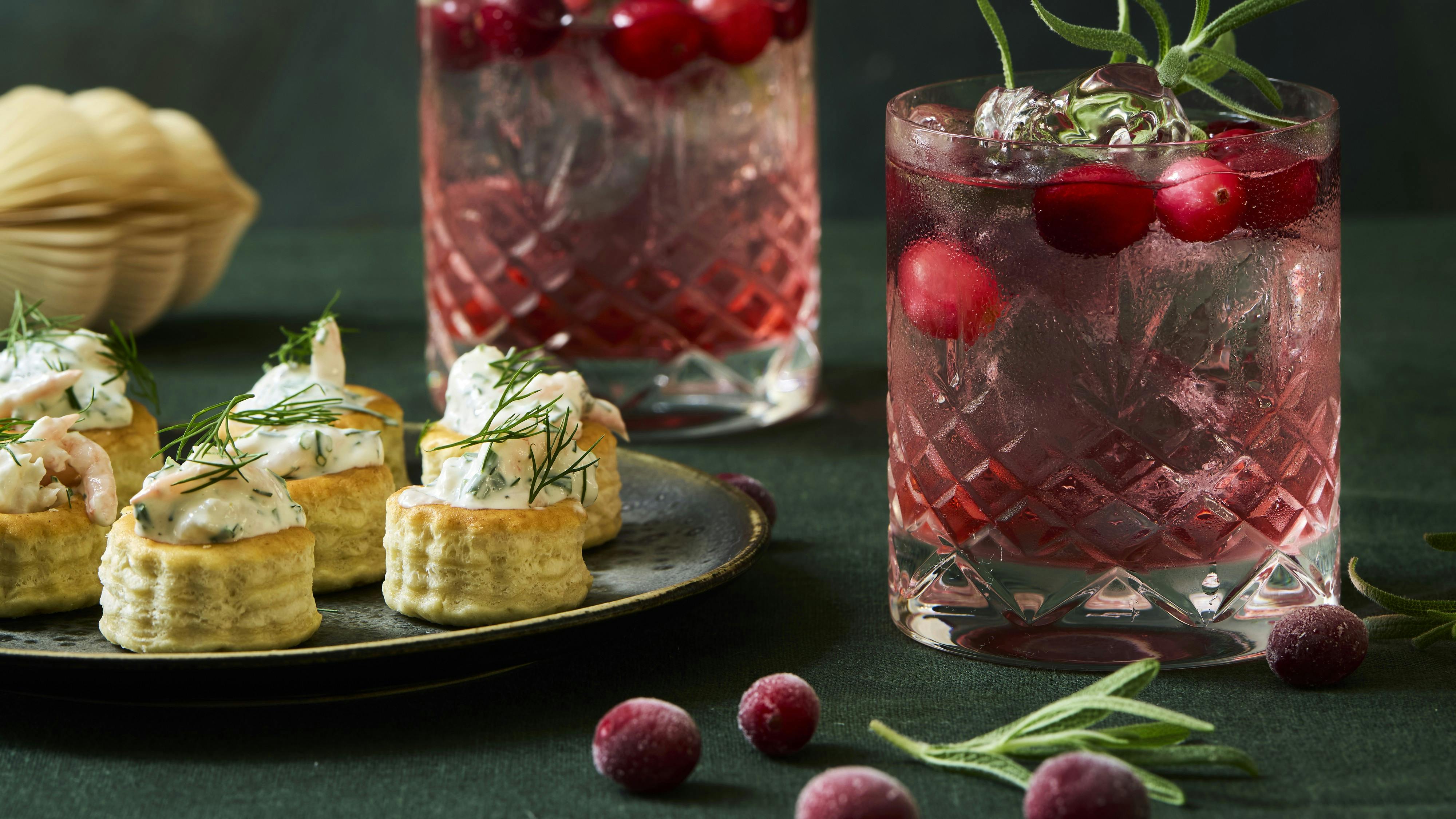 Gin Tonic og Krustader med rejesalat