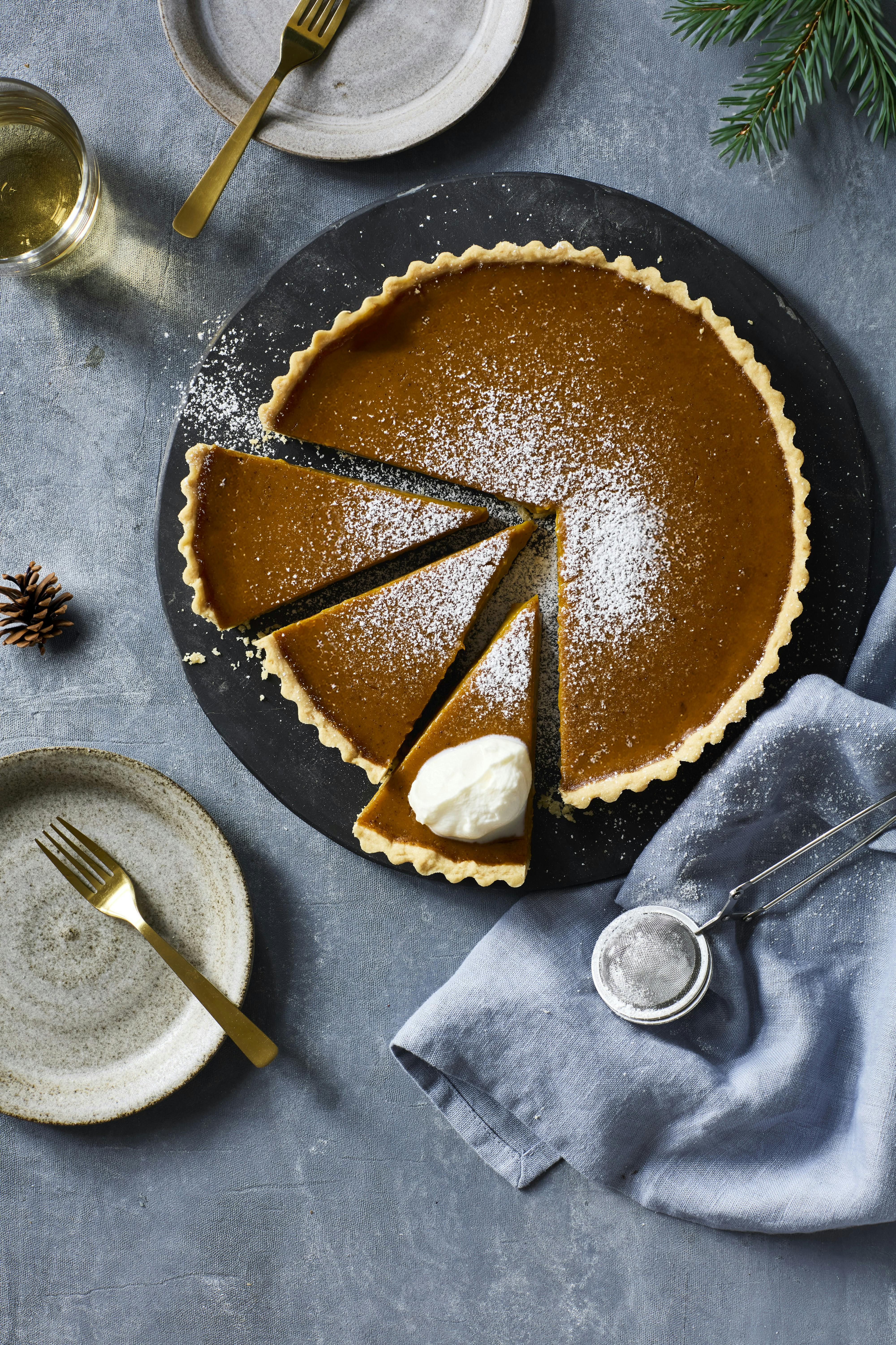 Græskartærte med flødeskum