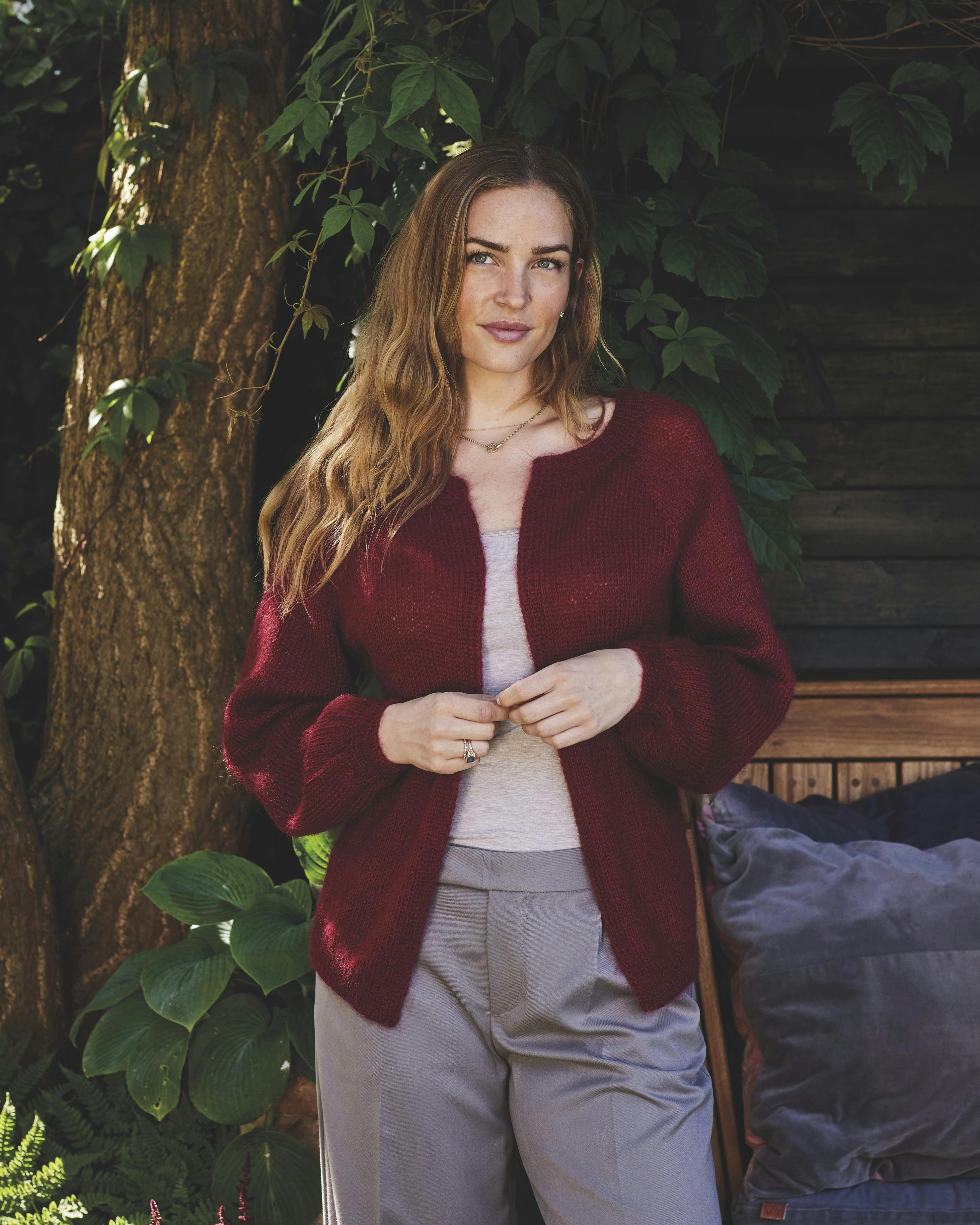 Cardigan med raglan