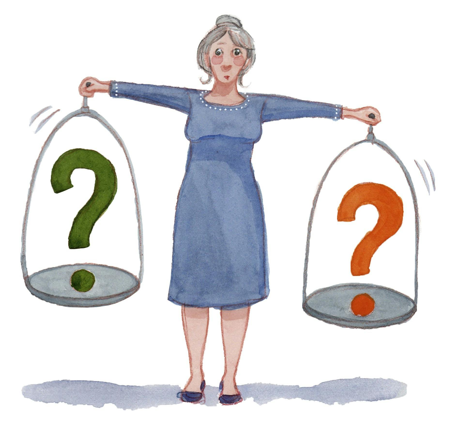 regning af en kvinde med en vægt