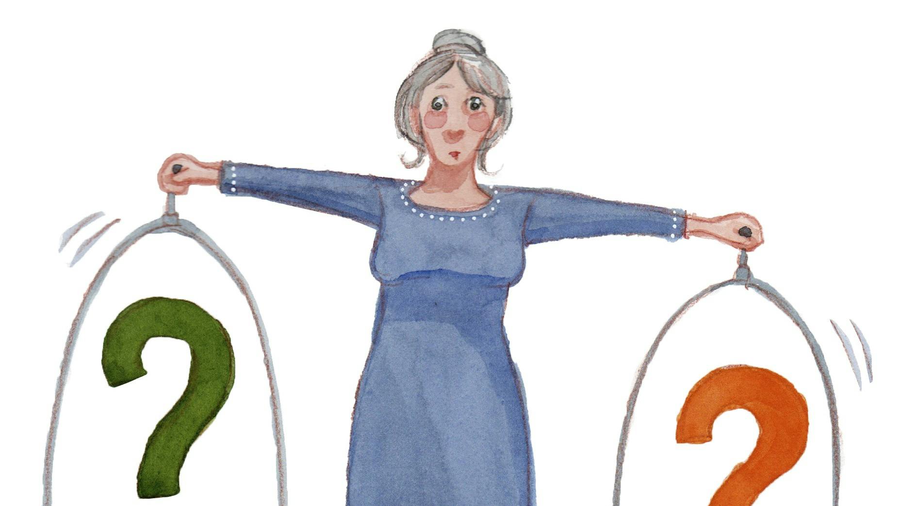 regning af en kvinde med en vægt