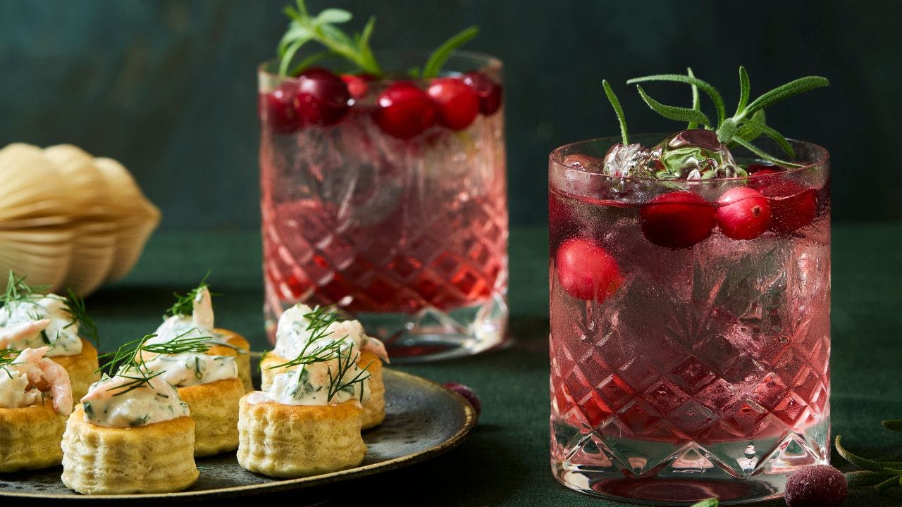 Gin Tonic og Krustader med rejesalat