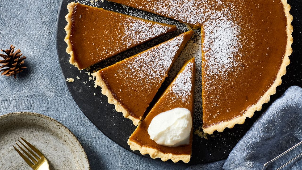 Græskartærte med flødeskum