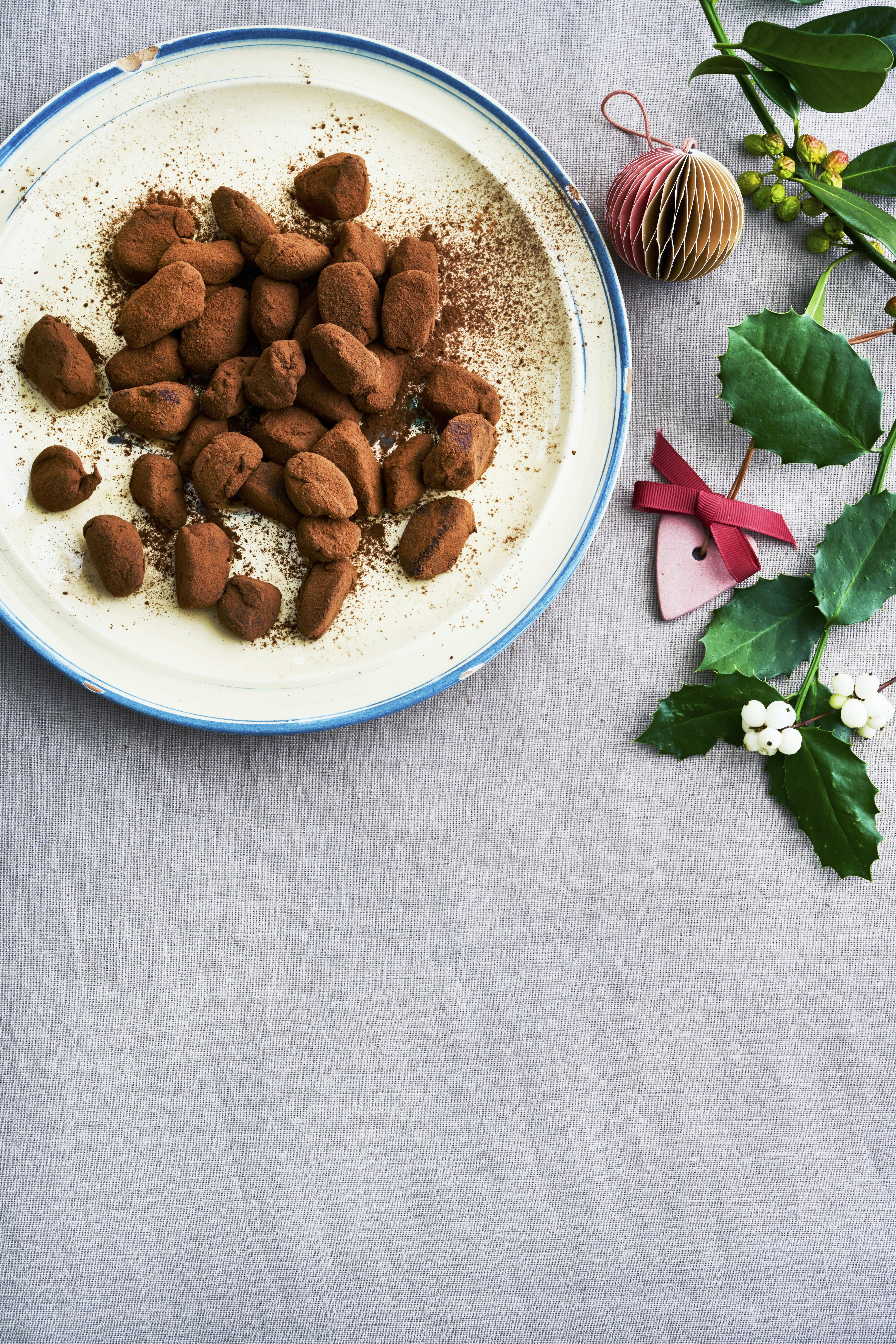 Kaffetrøfler med chokolade og espresso