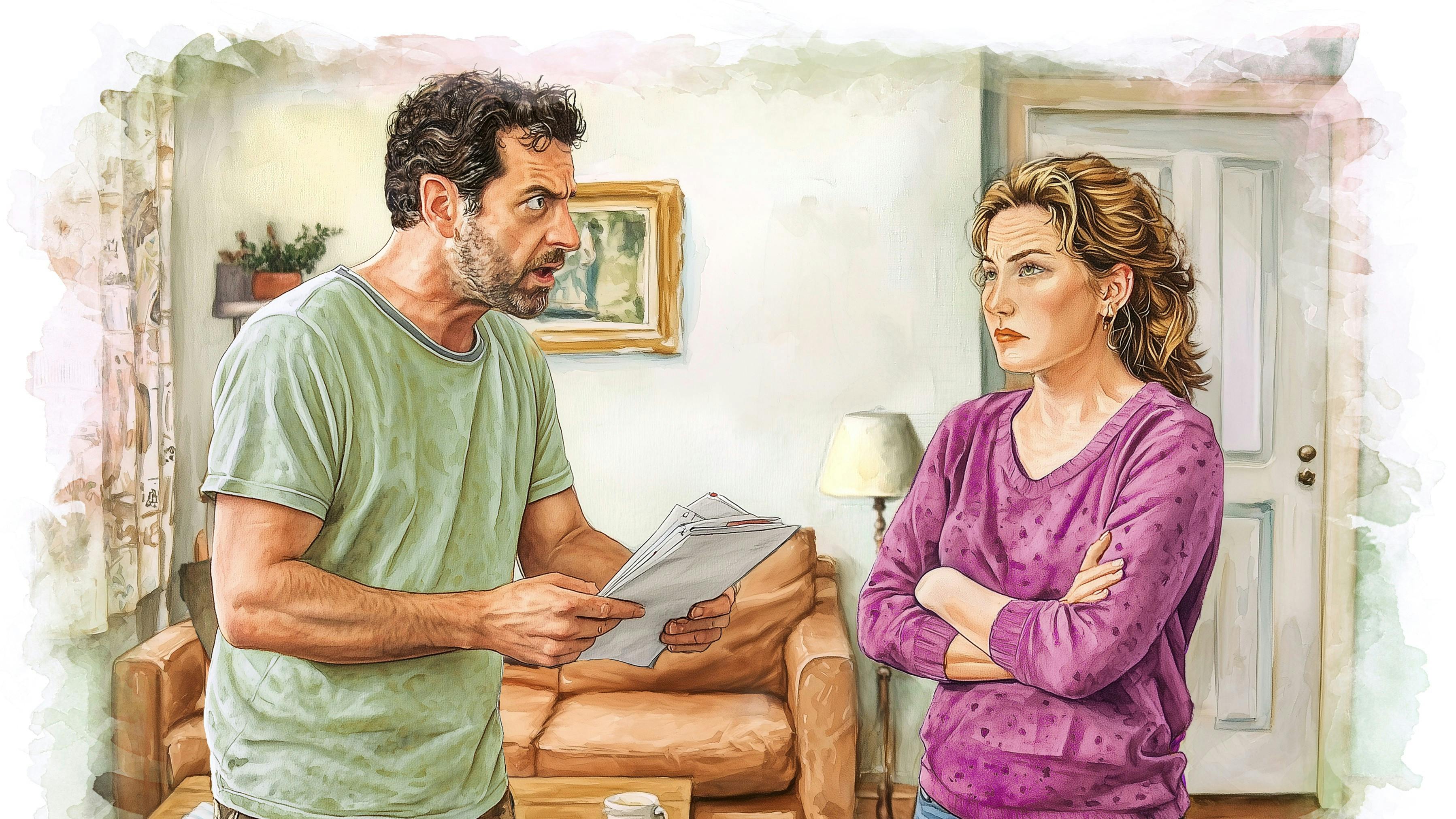 Mand skælder ud på kone