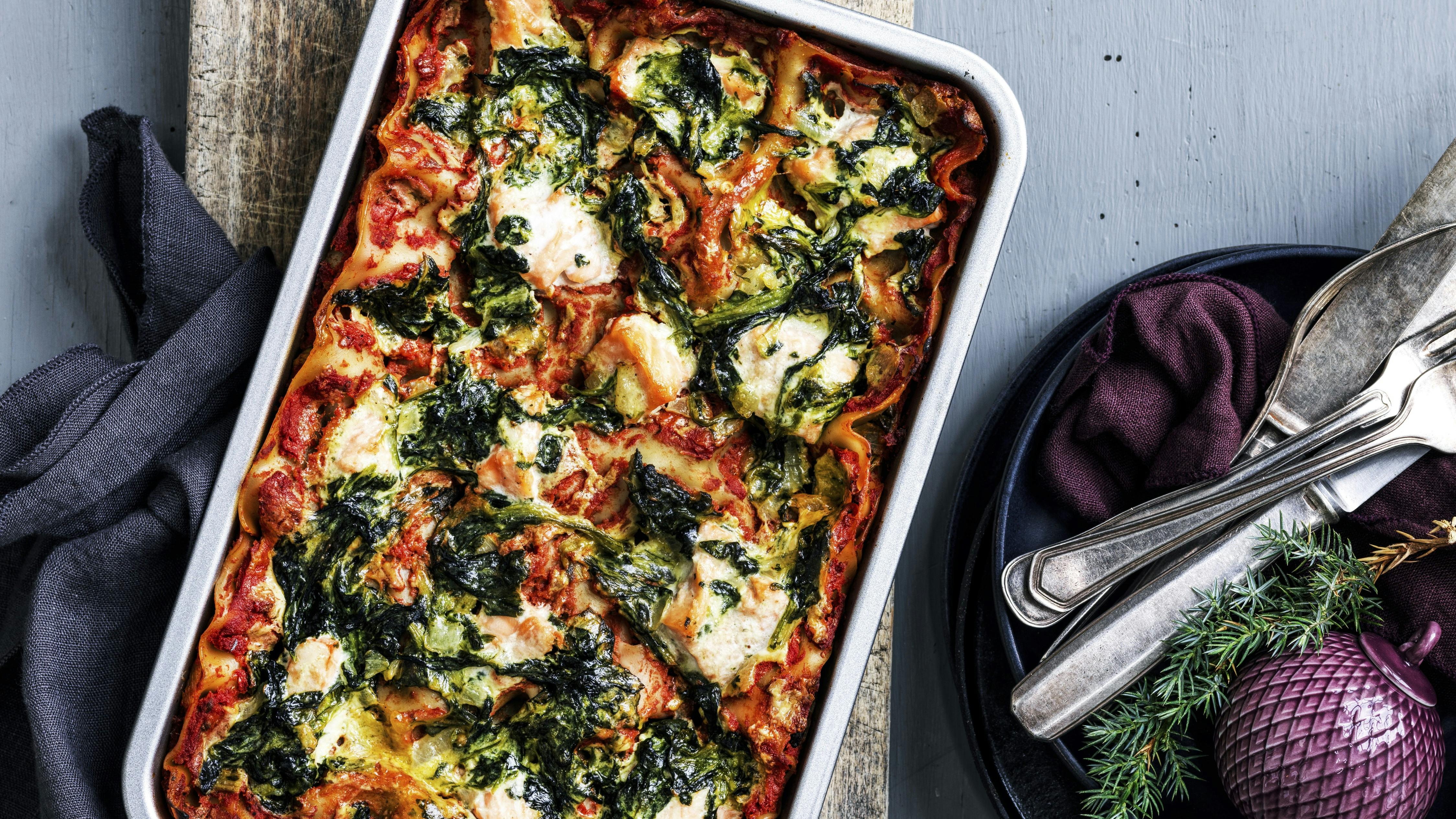 Lasagne med spinat og mascarpone