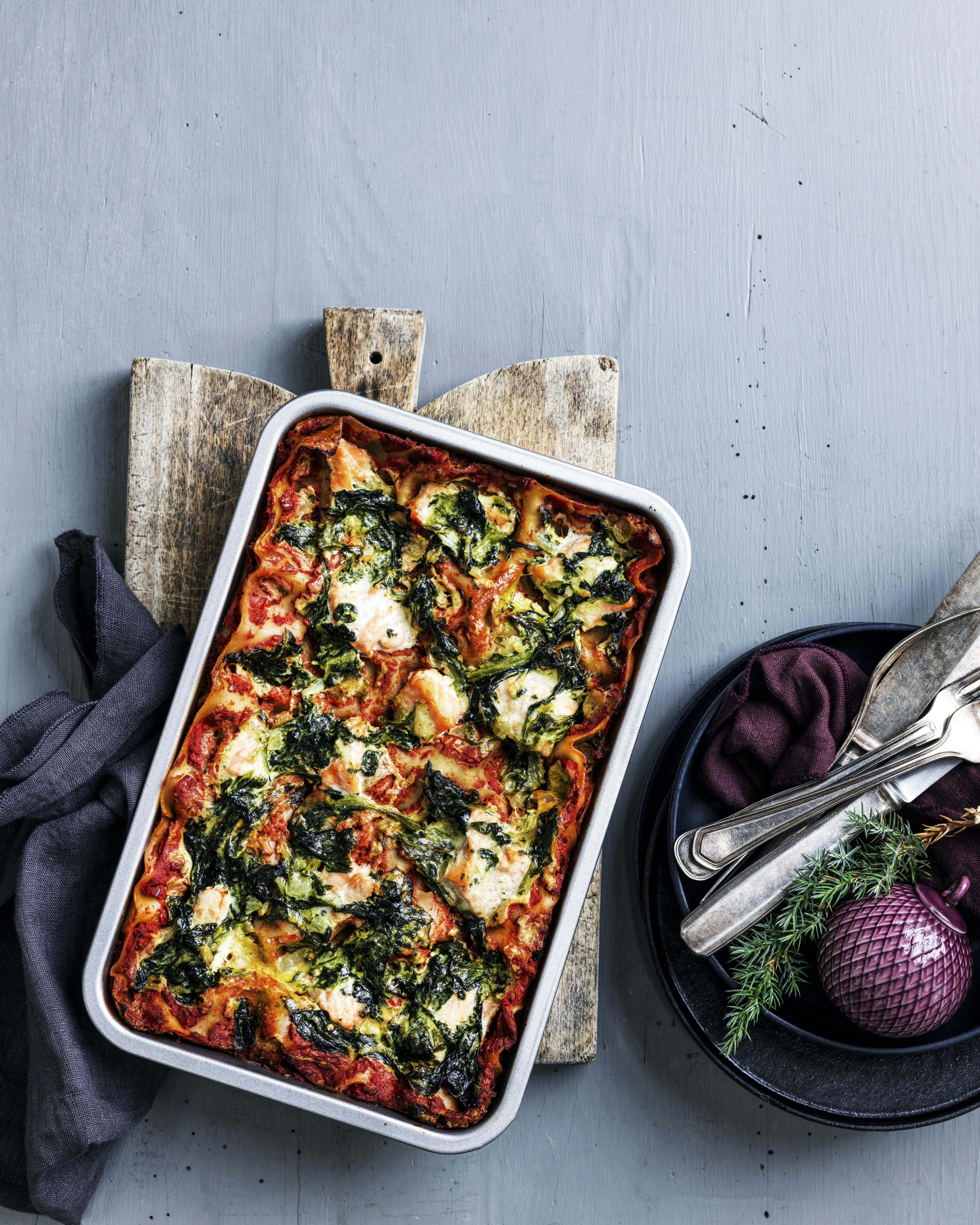 Lasagne med spinat og mascarpone