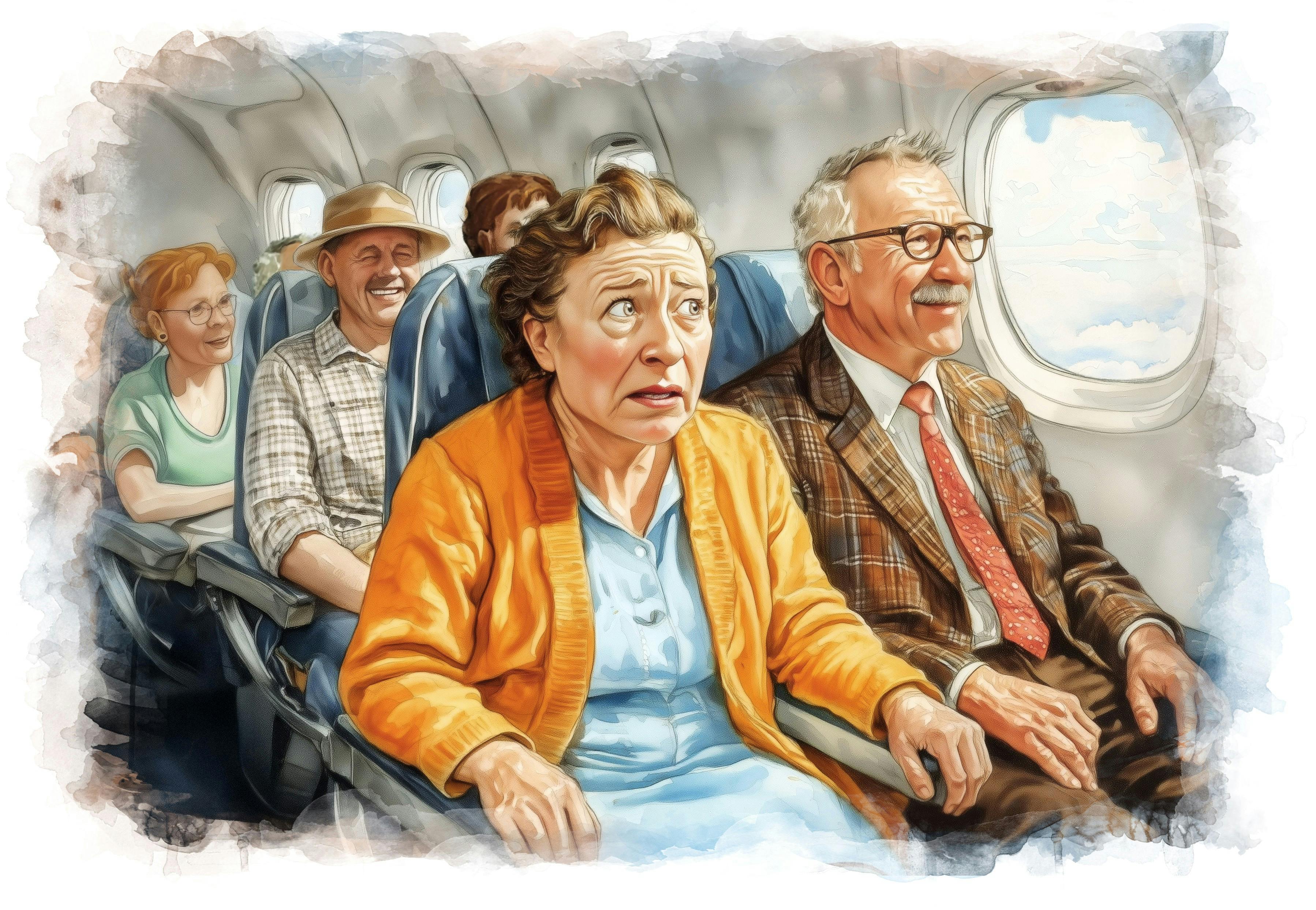 Kvinde i flyvemaskine 