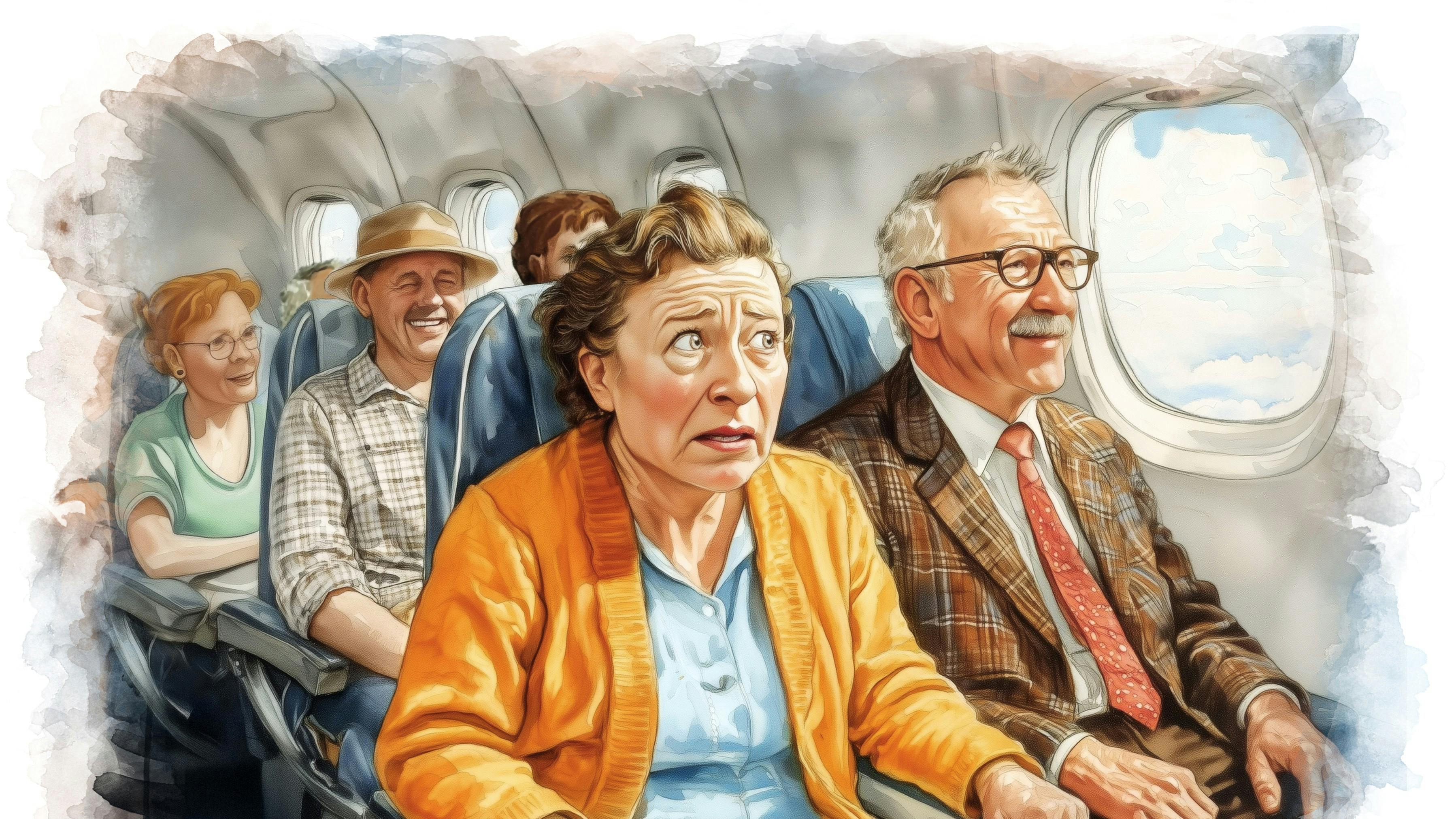 Kvinde i flyvemaskine