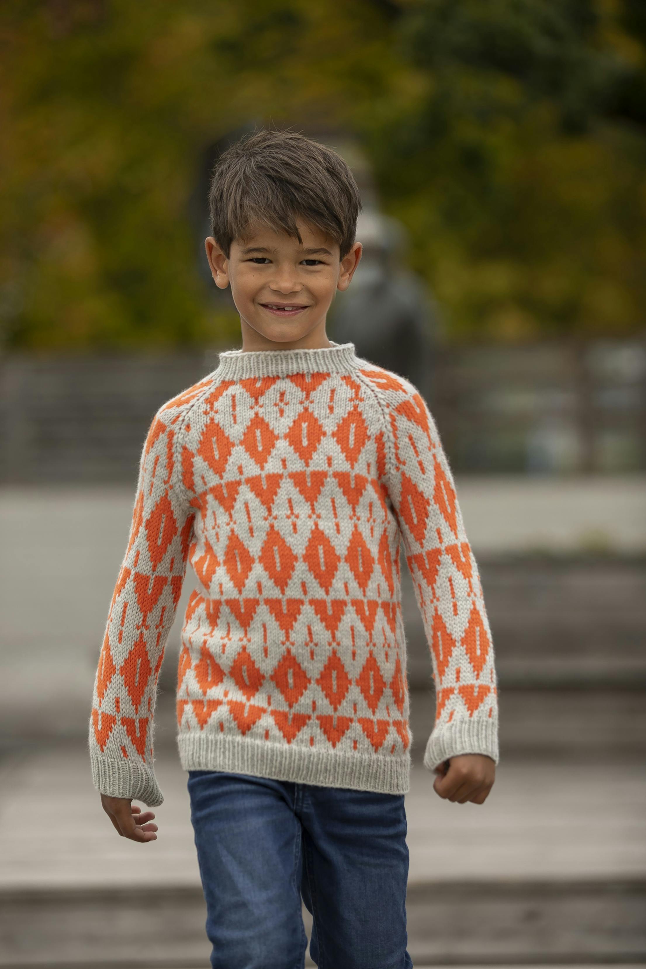 Strik med mønster til børn.