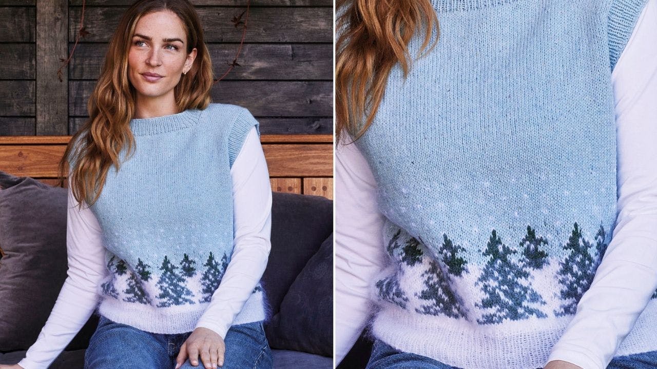 Julevest med grantræer fra Permin.