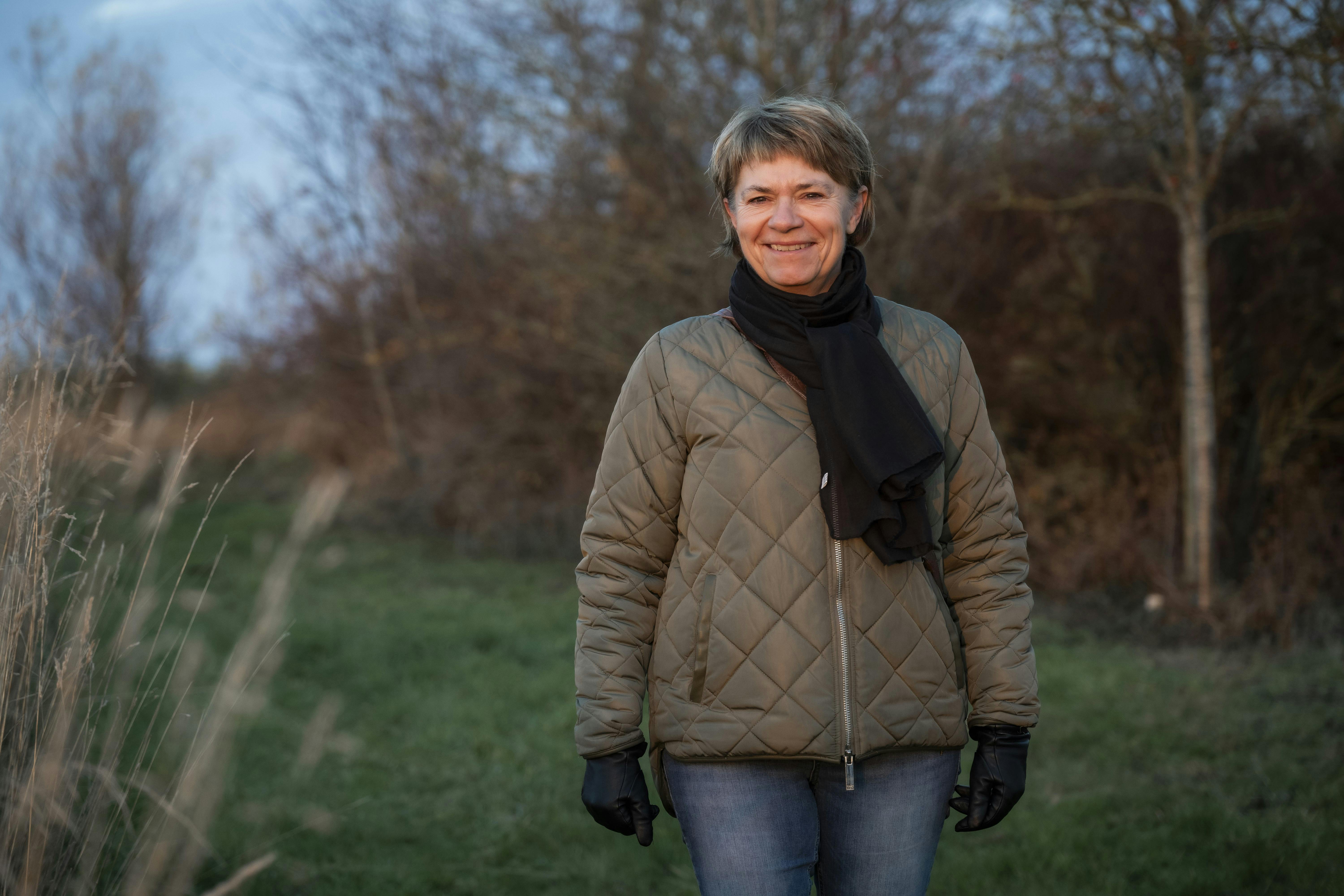 Julemærkemarch i Skælskør for at samle penge ind til julemærkehjemmene. På billedet ses Pia Kimer Jacobsen.