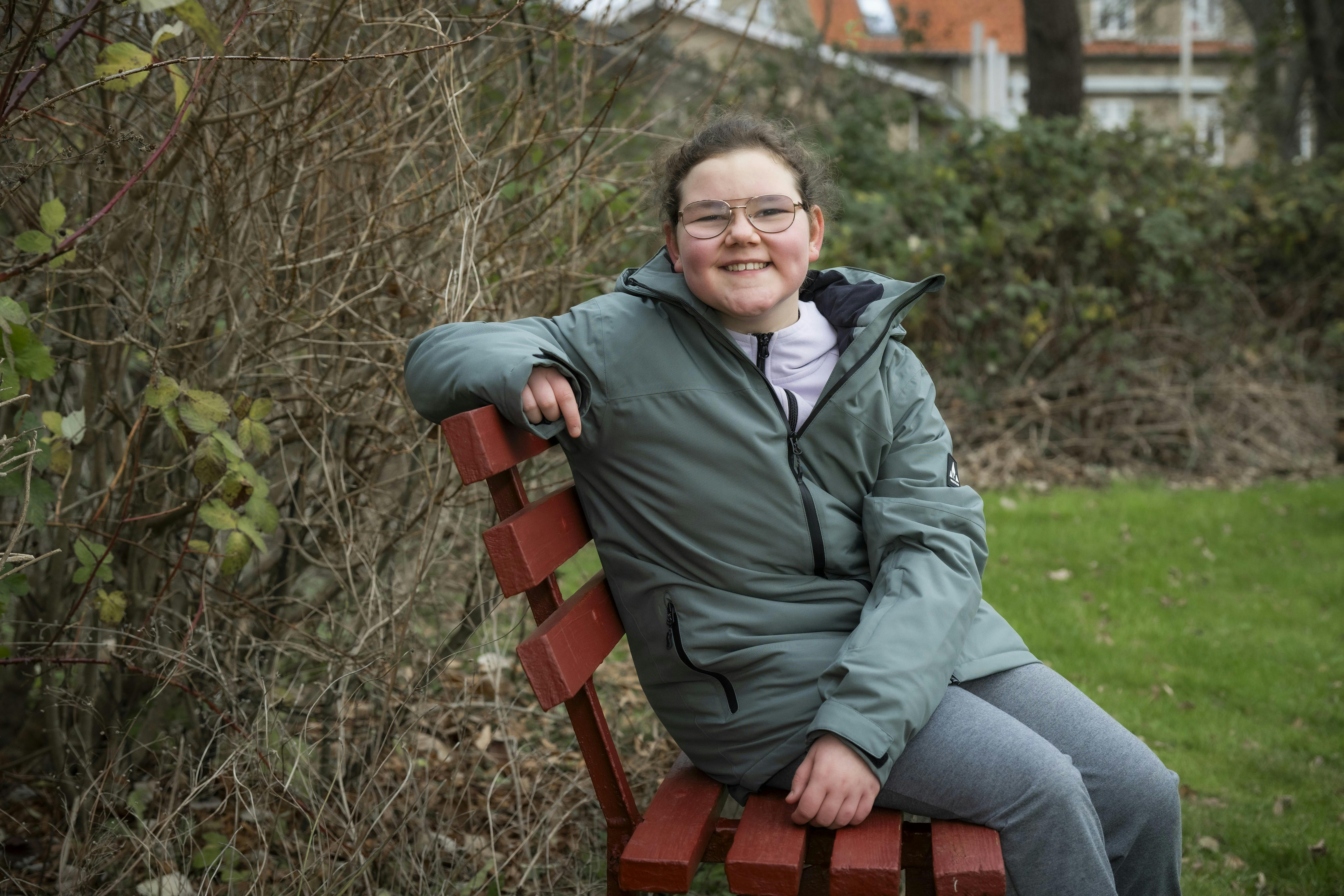 Julemærkemarch i Skælskør for at samle penge ind til julemærkehjemmene. På billedet er Mathilde Roed.