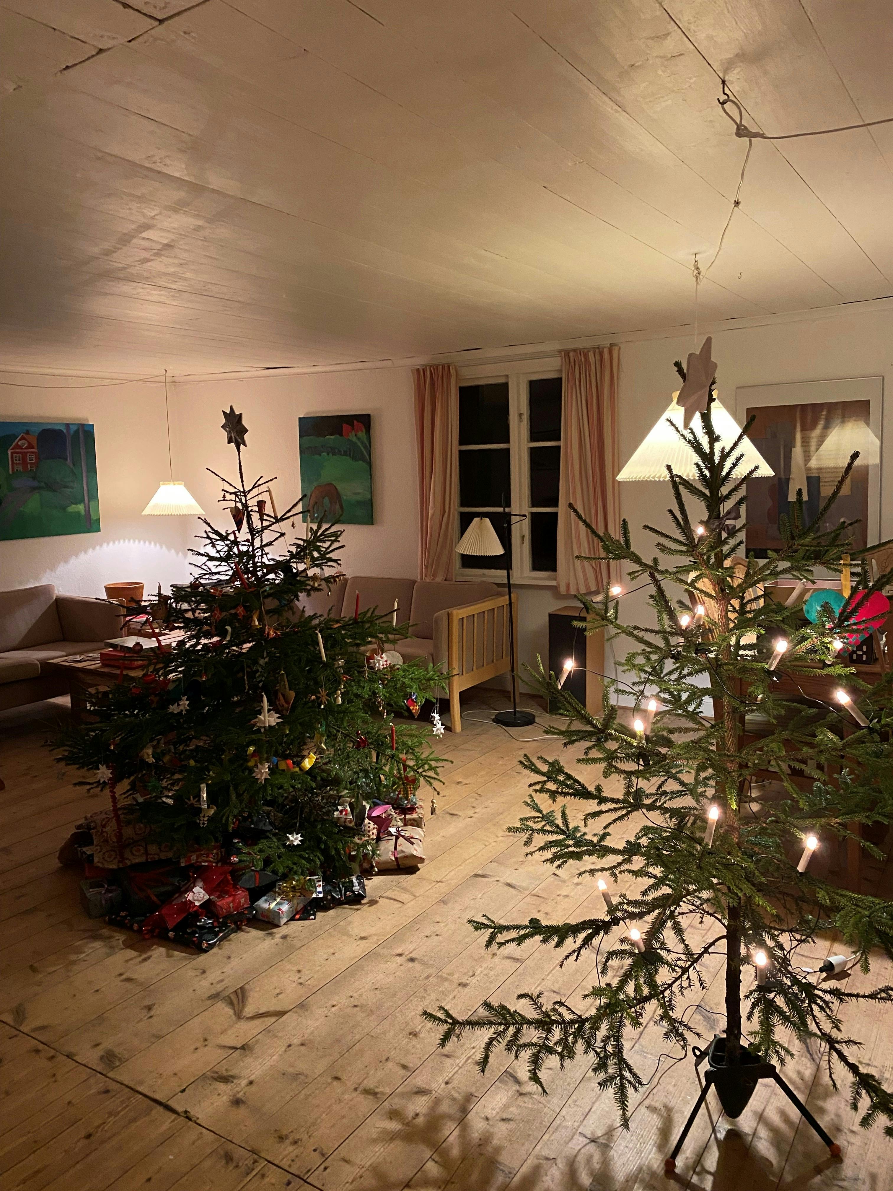 To juletræer juleaften