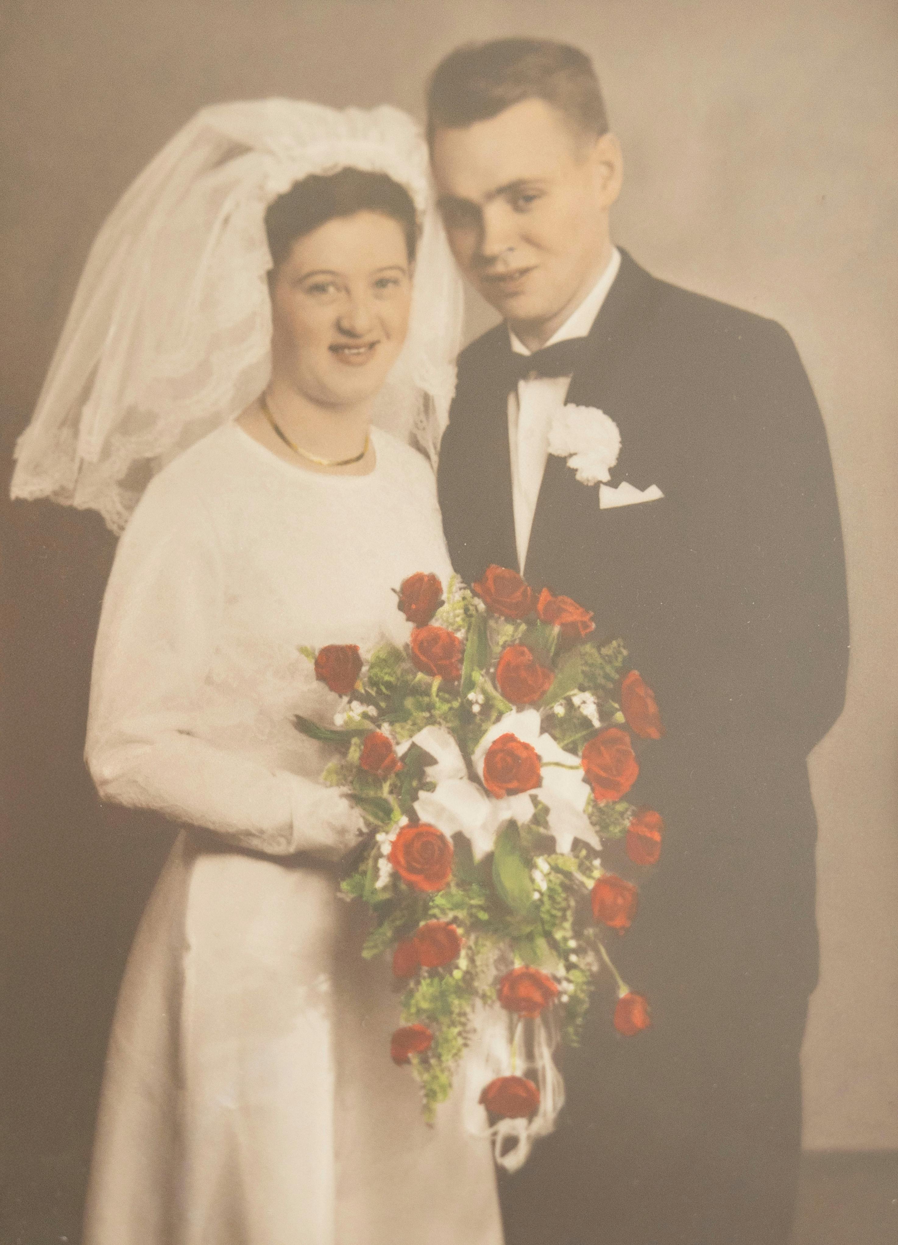 Bryllupsfoto af Grethe og Poul