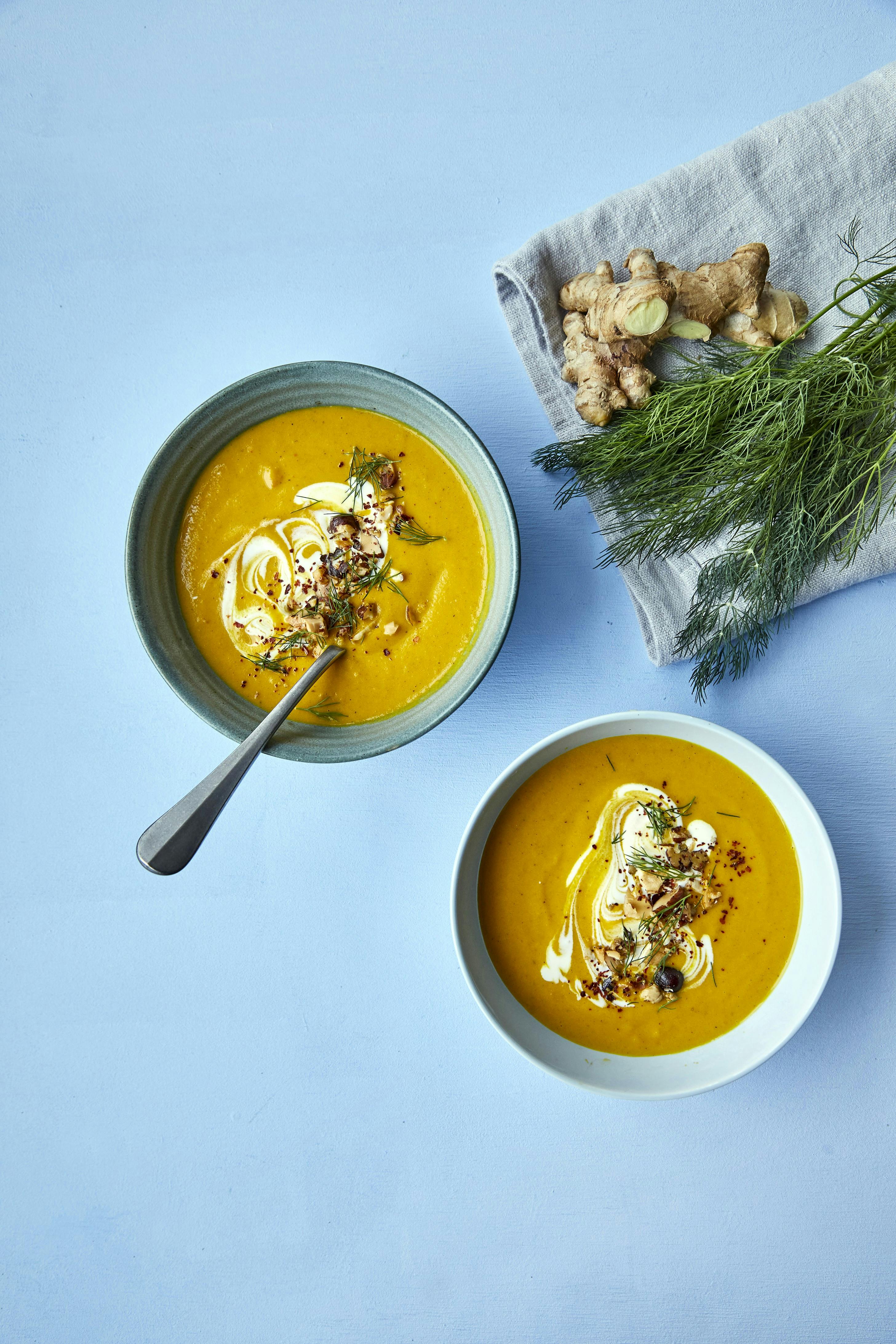 Gulerodssuppe med ingefær.