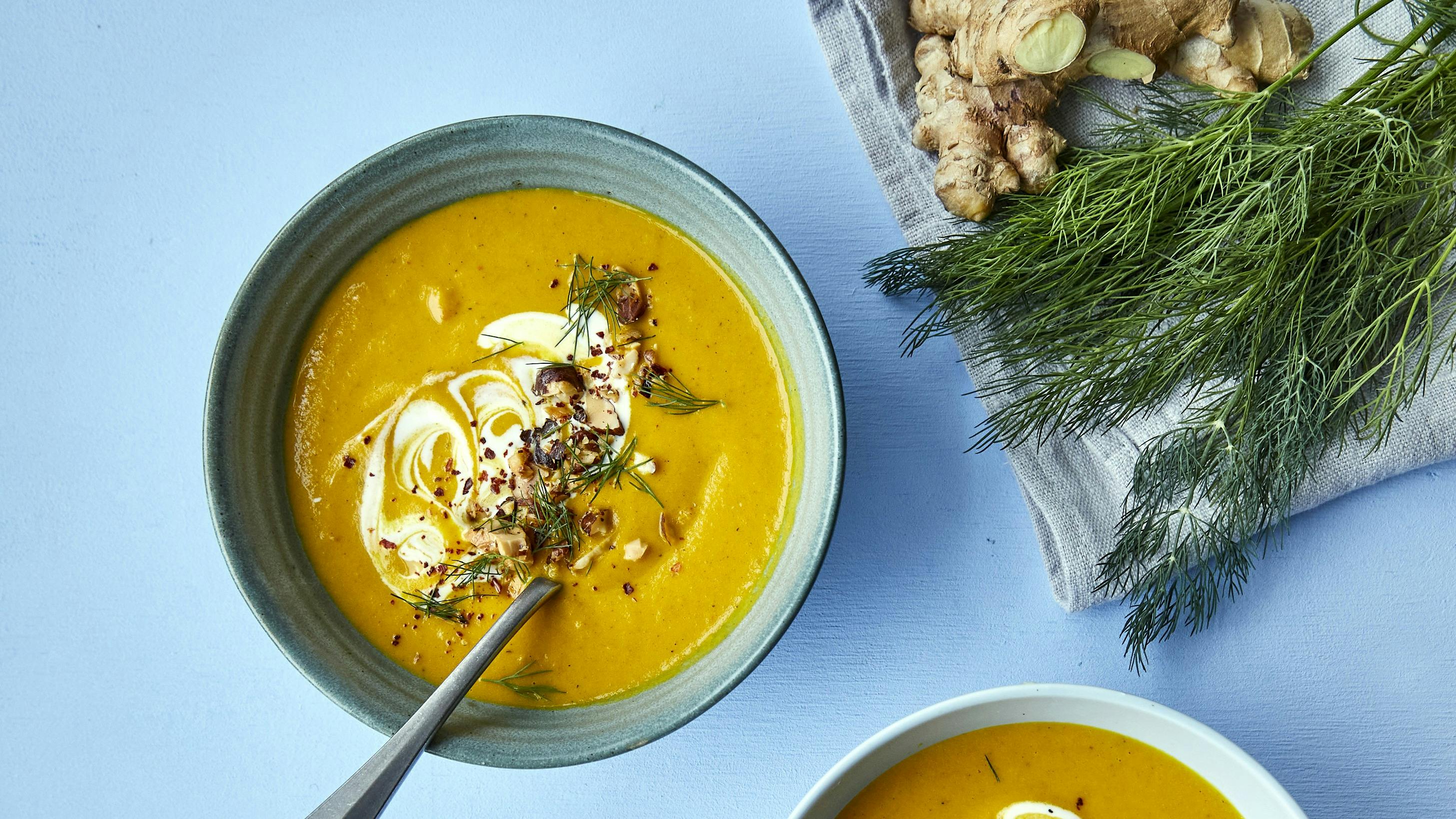 Gulerodssuppe med ingefær.