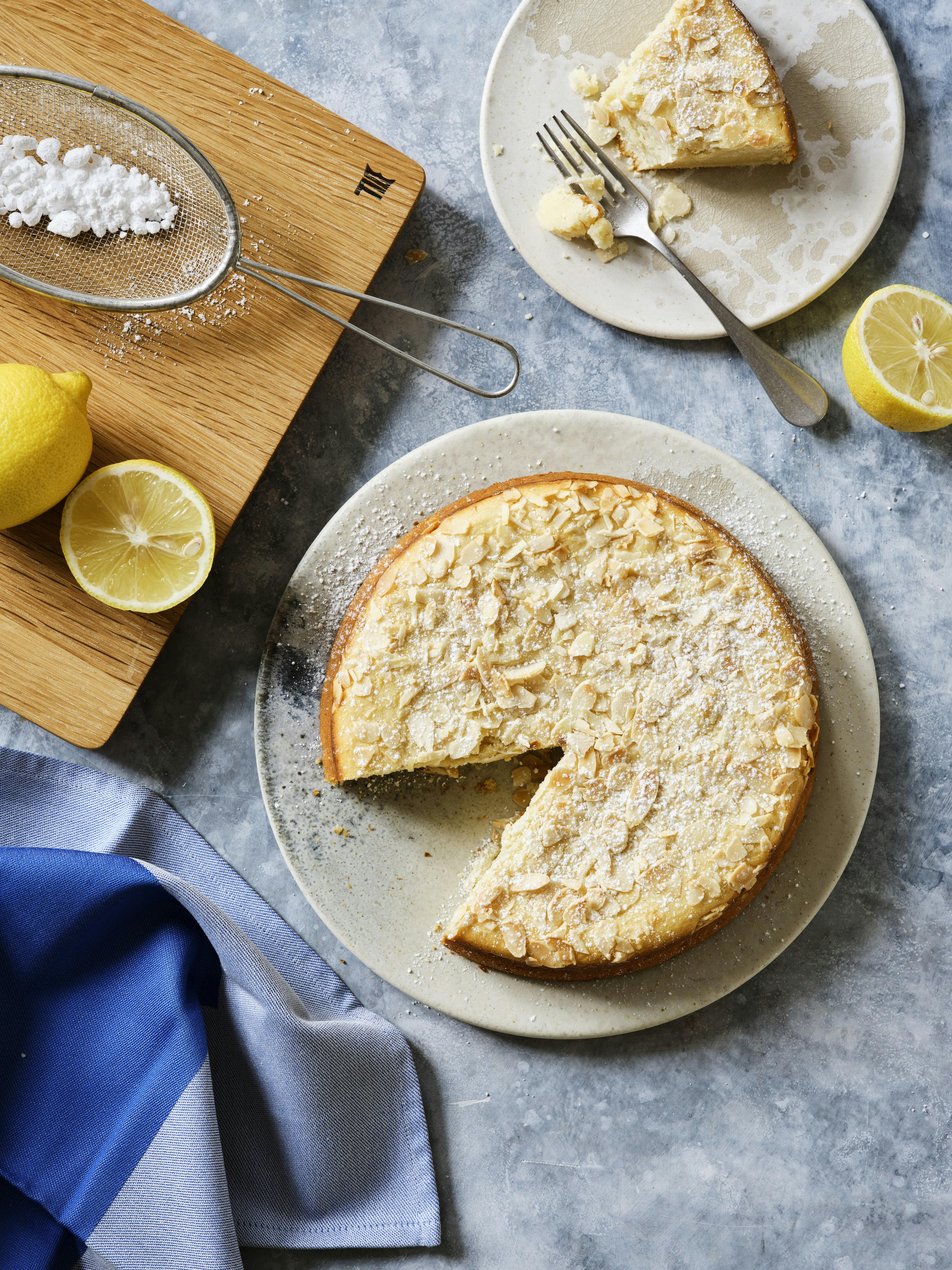 Citronkage med ricotta.