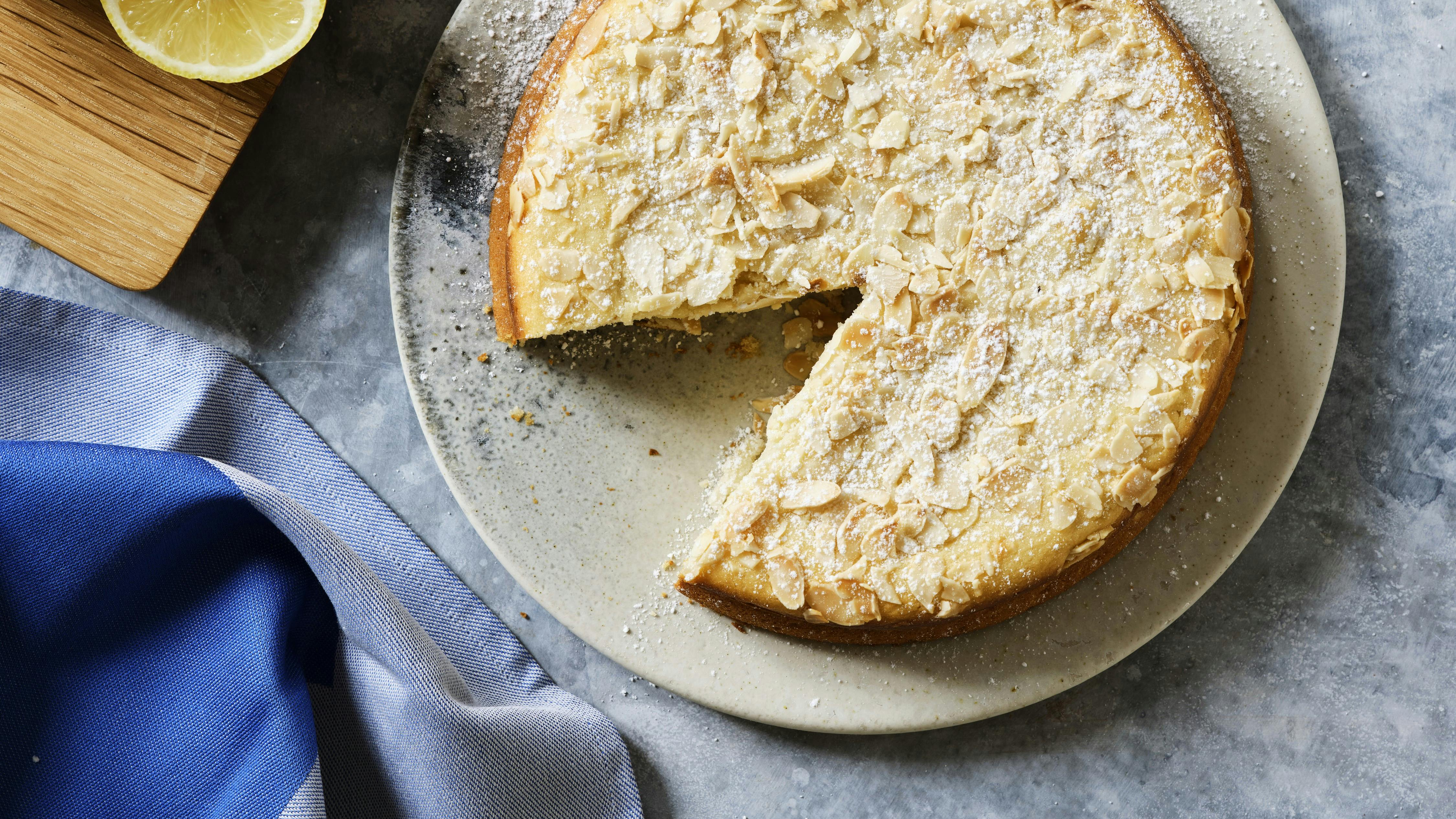 Citronkage med ricotta.