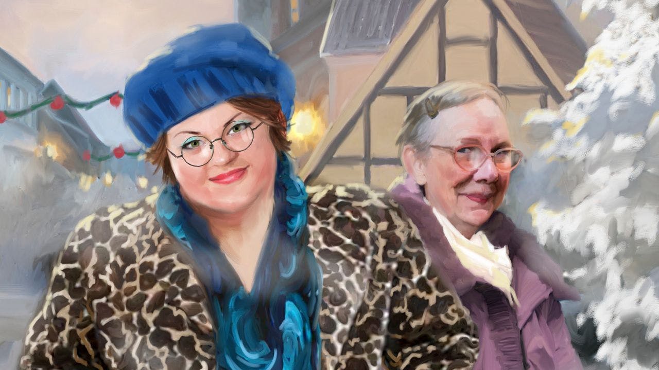 Illustration af kvinde i jakke