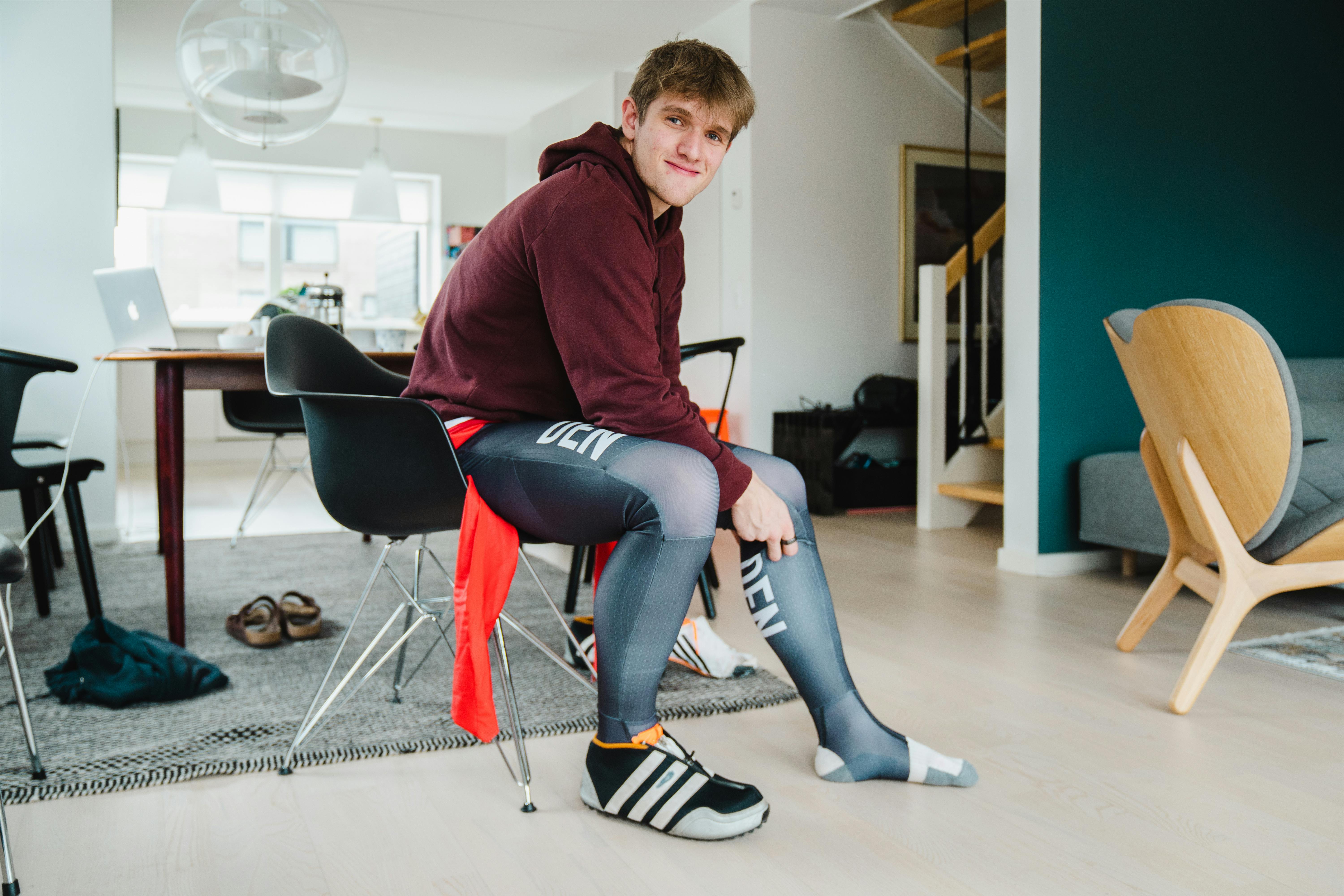 Rasmus Vestergaard Johansen, er på landsholdet i skeleton, hopper i træningstøjet