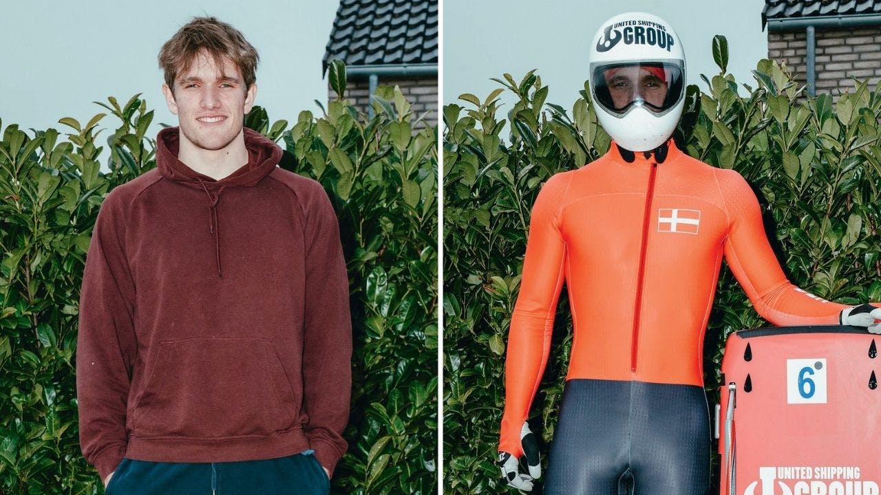 Rasmus Vestergaard Johansen i civil og sportstøj