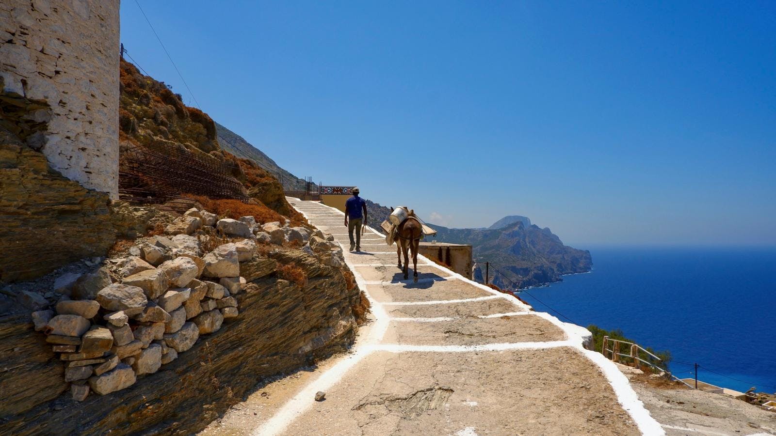 En lang snoet sti op ad en bakke.
