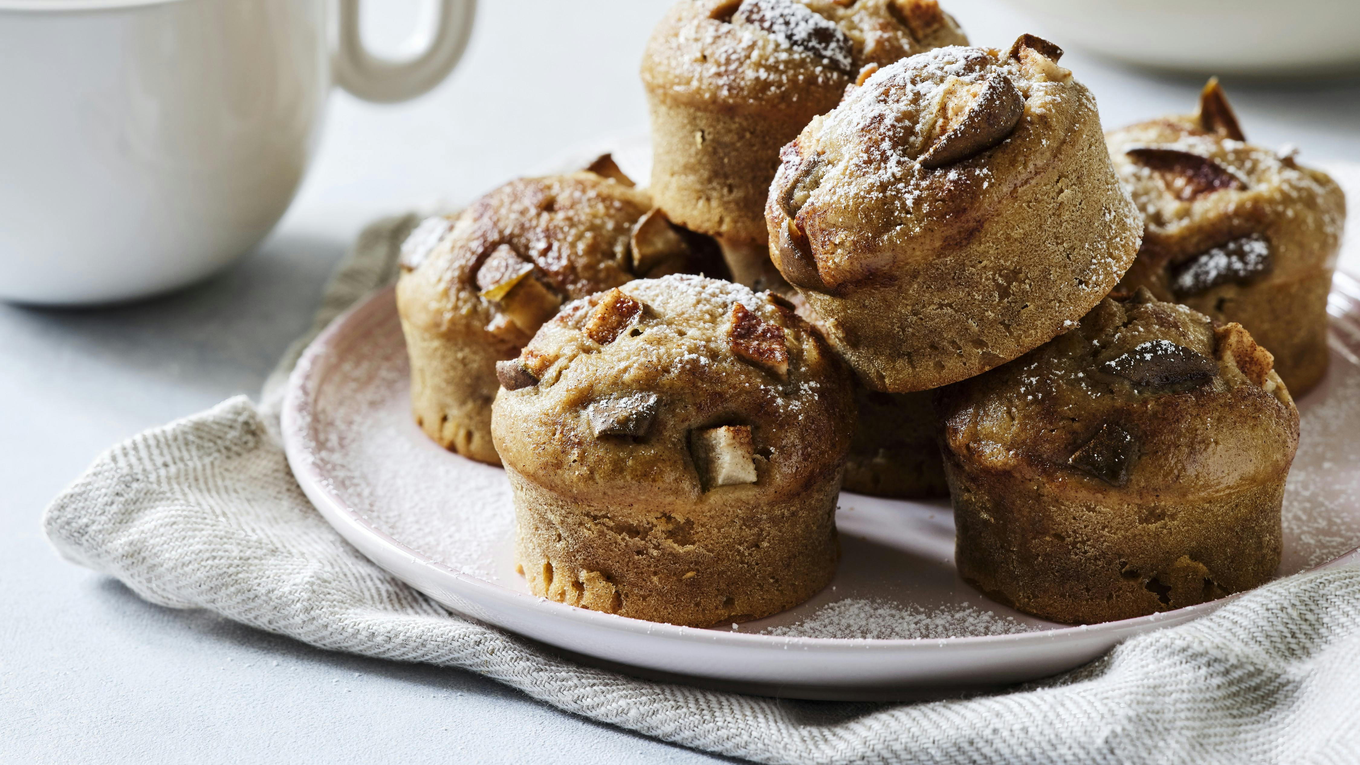 Pæremuffins med kikærter og kanel