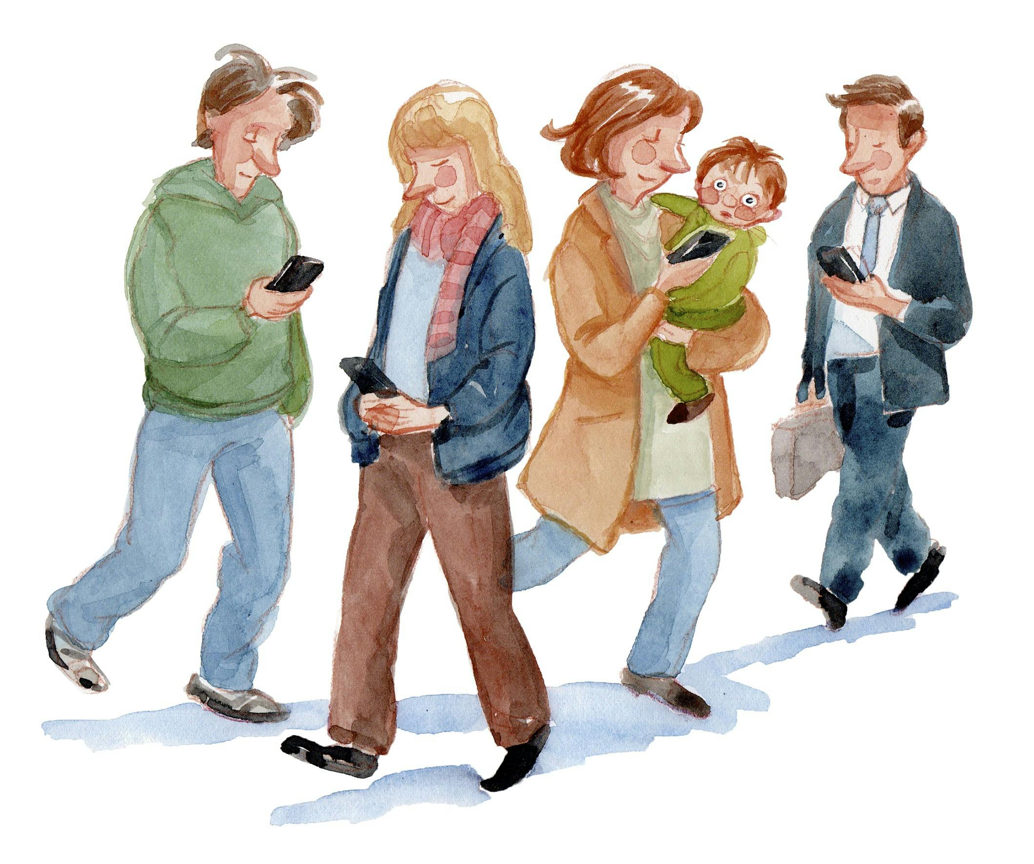 Folk har snuden i mobilen overalt og konstant.