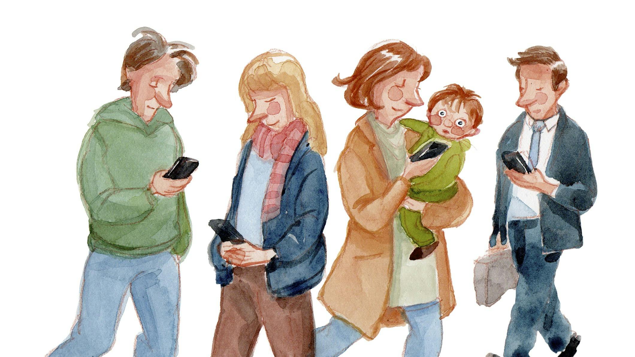 Folk har snuden i mobilen overalt og konstant.