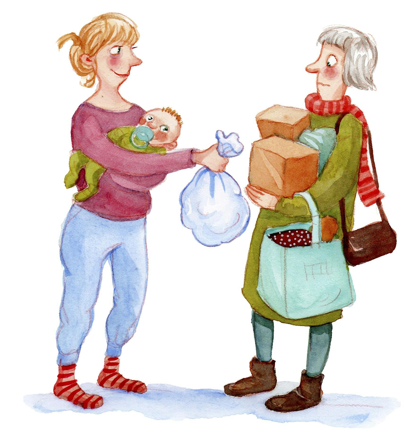 Skrald, pakker - det næste bliver vel, at jeg skal passe barnet ...