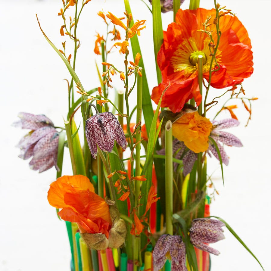 Borddekoration med sugerør - tredje og sidste trin