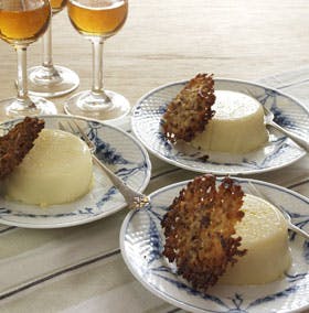 Panna cotta med citron og sprøde florentinere