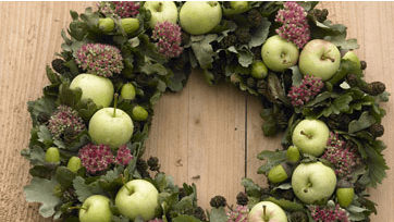 hjemmelavet æblekrans til døren