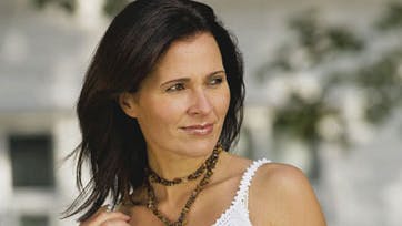 Et rigtig flot hæklearbejde: top med velsiddende bh-overdel og smukt viftemønster forneden