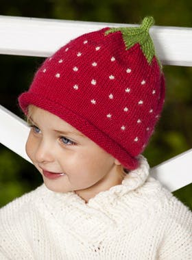 Strikkeopskrift: Den sødeste jordbærhue