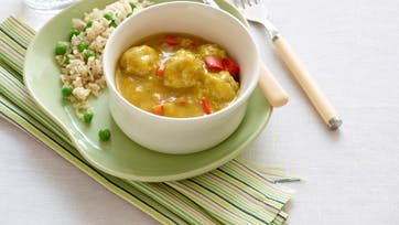 Boller i karry med mere grønt