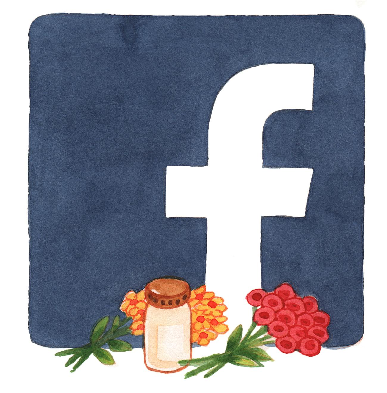 Illustration af facebook logo