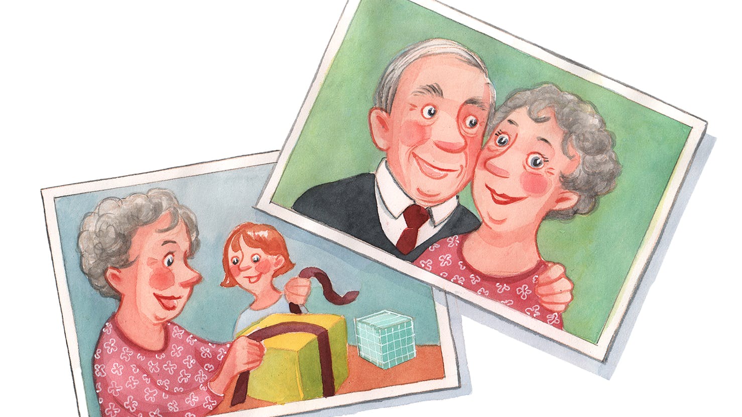 Illustration af et ældre ægtepar