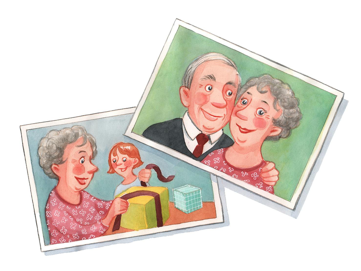 Illustration af et ældre ægtepar