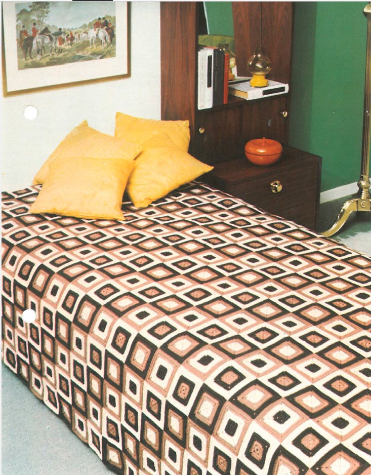 Hækl et retro sengetæppe