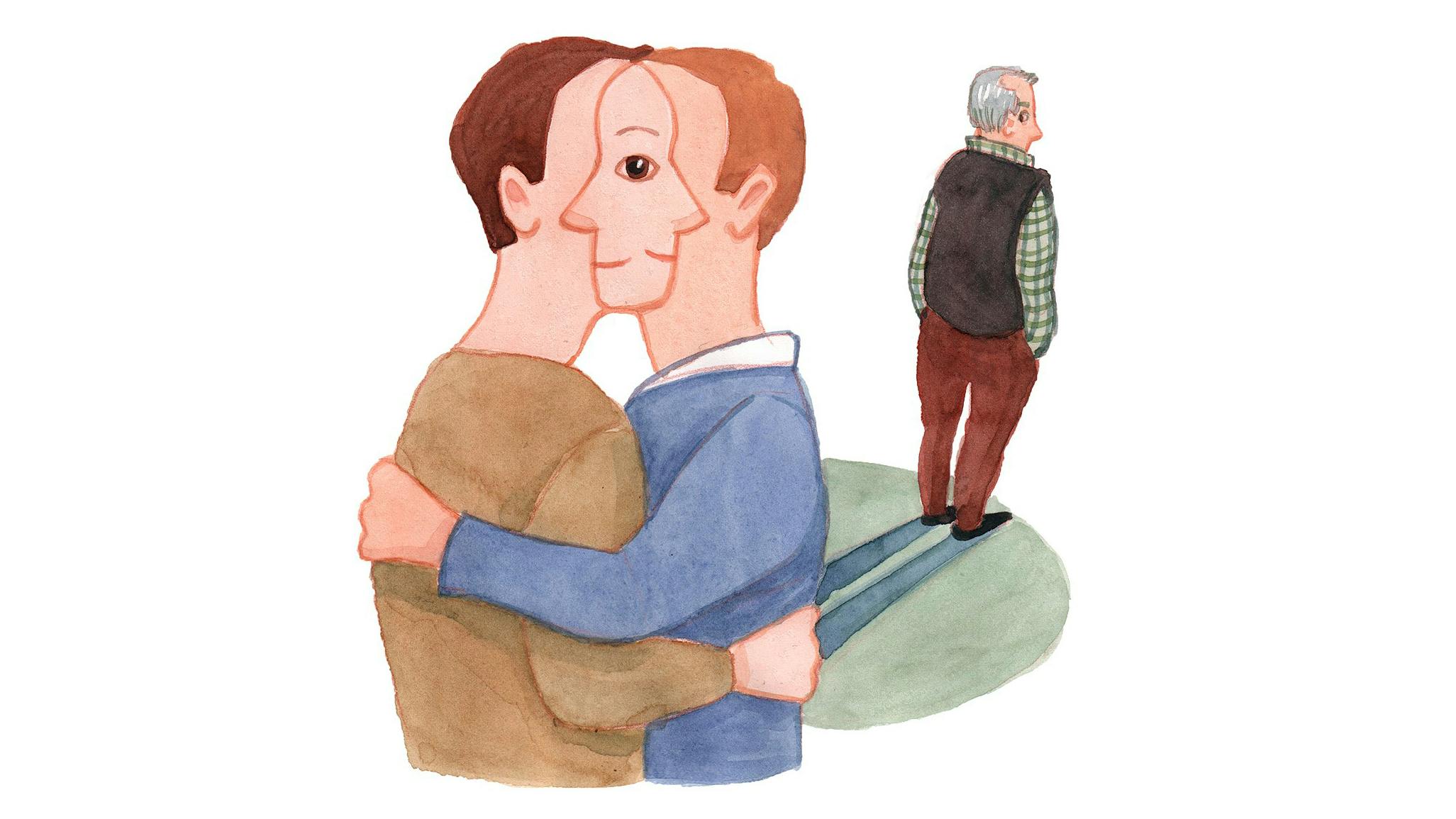 Illustration af homoseksuelt par