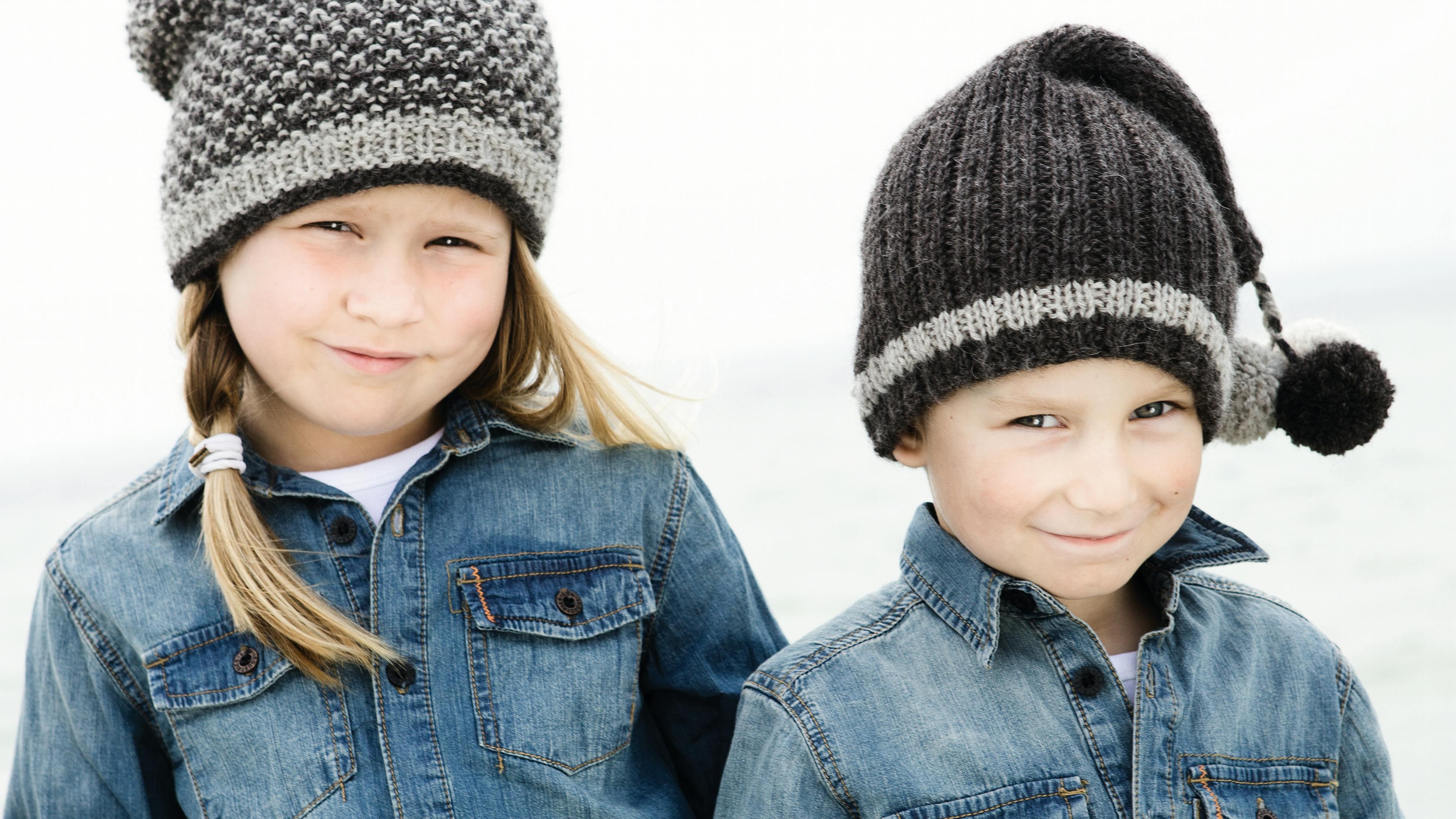 Strikkeopskrift - Fine huer til børnene