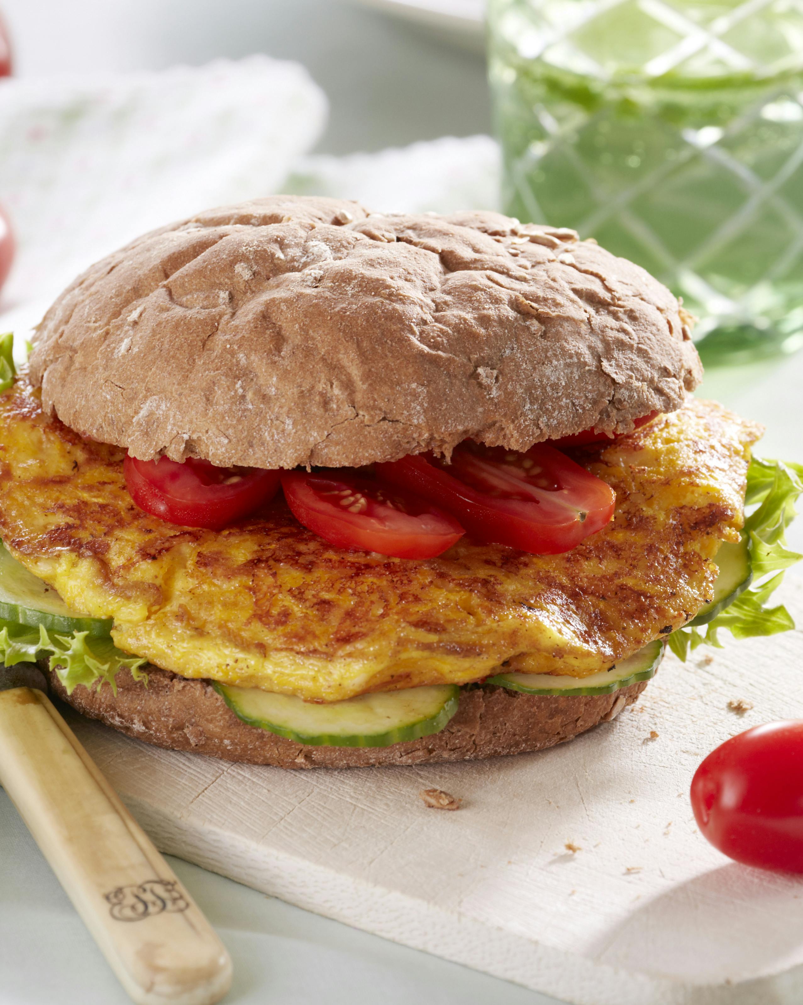 Burger med bøf af græskar