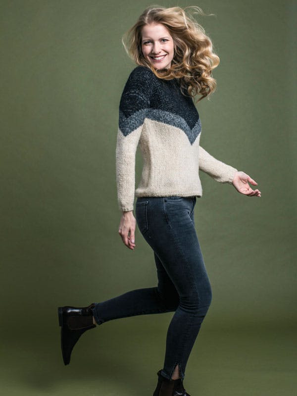 Strikkeopskrift: Sweater i gobelinstrik