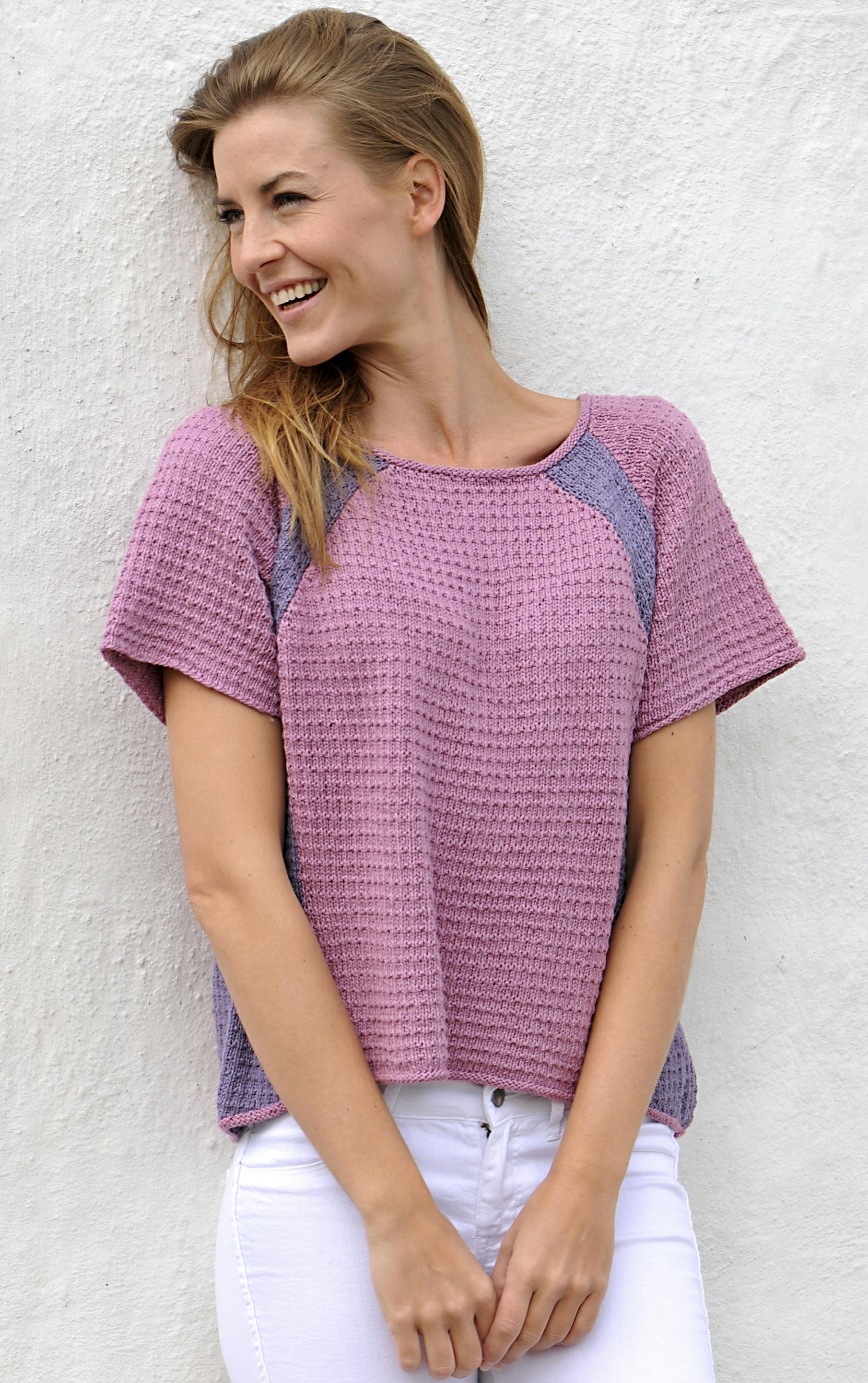 Bluse med kontrastfarve